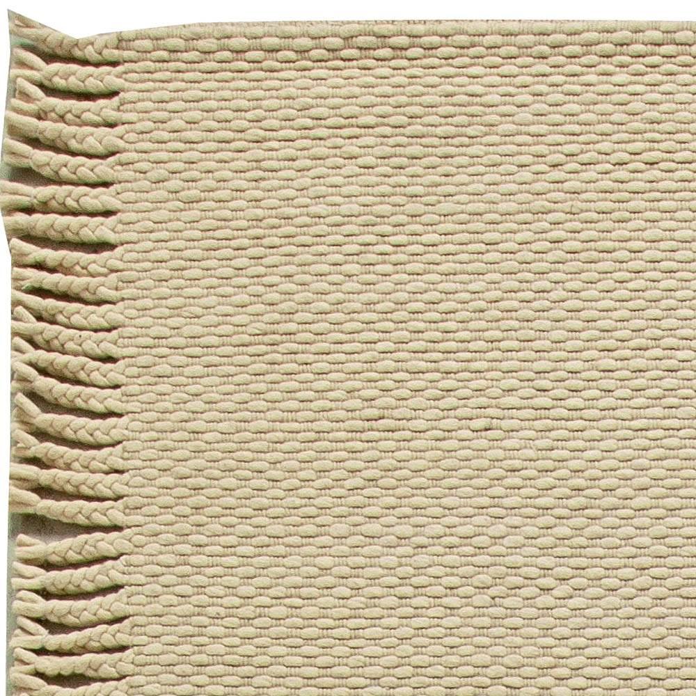 Hand-Woven Contemporary Beige Flat-Weave Wool Rug by Doris Leslie Blau For Sale