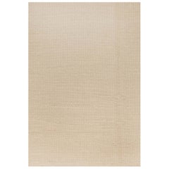 Tapis contemporain en laine beige à tissage plat de Doris Leslie Blau