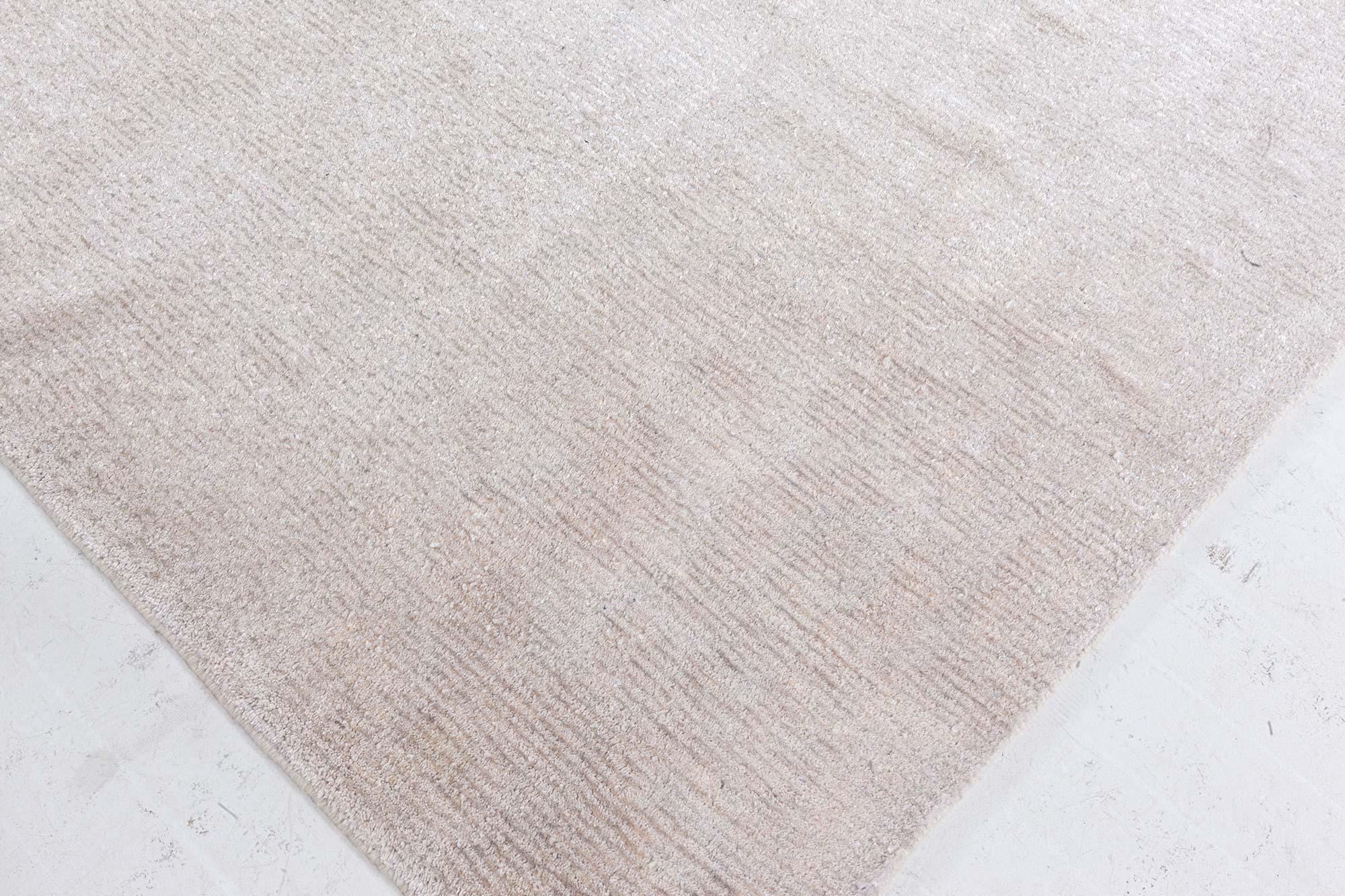 Contemporary Beige Handmade Wool and Silk Rug by Doris Leslie Blau In New Condition For Sale In New York, NY