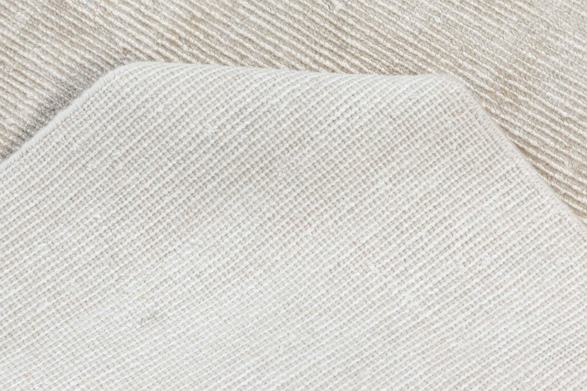 Modern Solid Beige Hand-Knotted Wool & Cotton Rug by Doris Leslie Blau For Sale 1