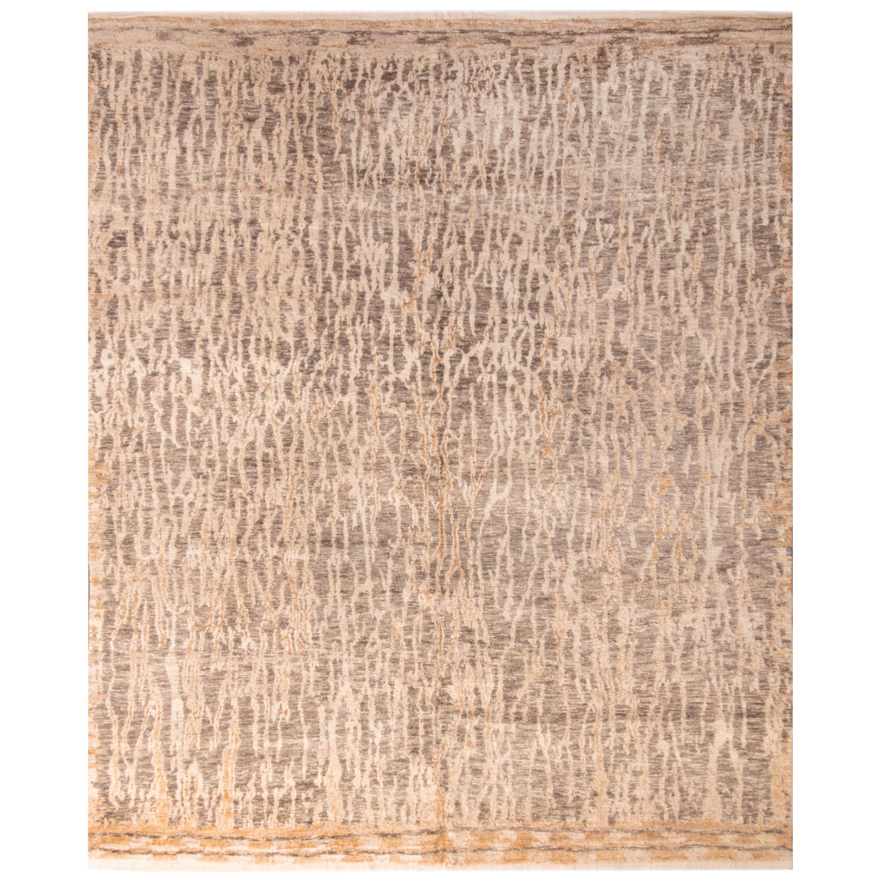 Contemporary Beige Wool Rug