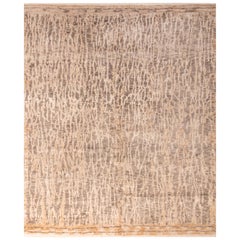 Contemporary Beige Wool Rug
