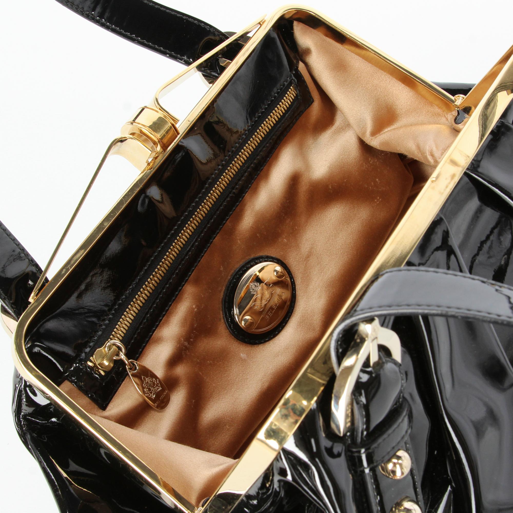 Contemporary Beledina Black Patent Leather Tote Bag 4