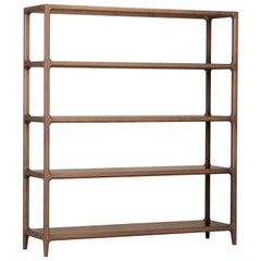 Contemporary Bellagio Bookcase in Ashwood with Glass Shelves 