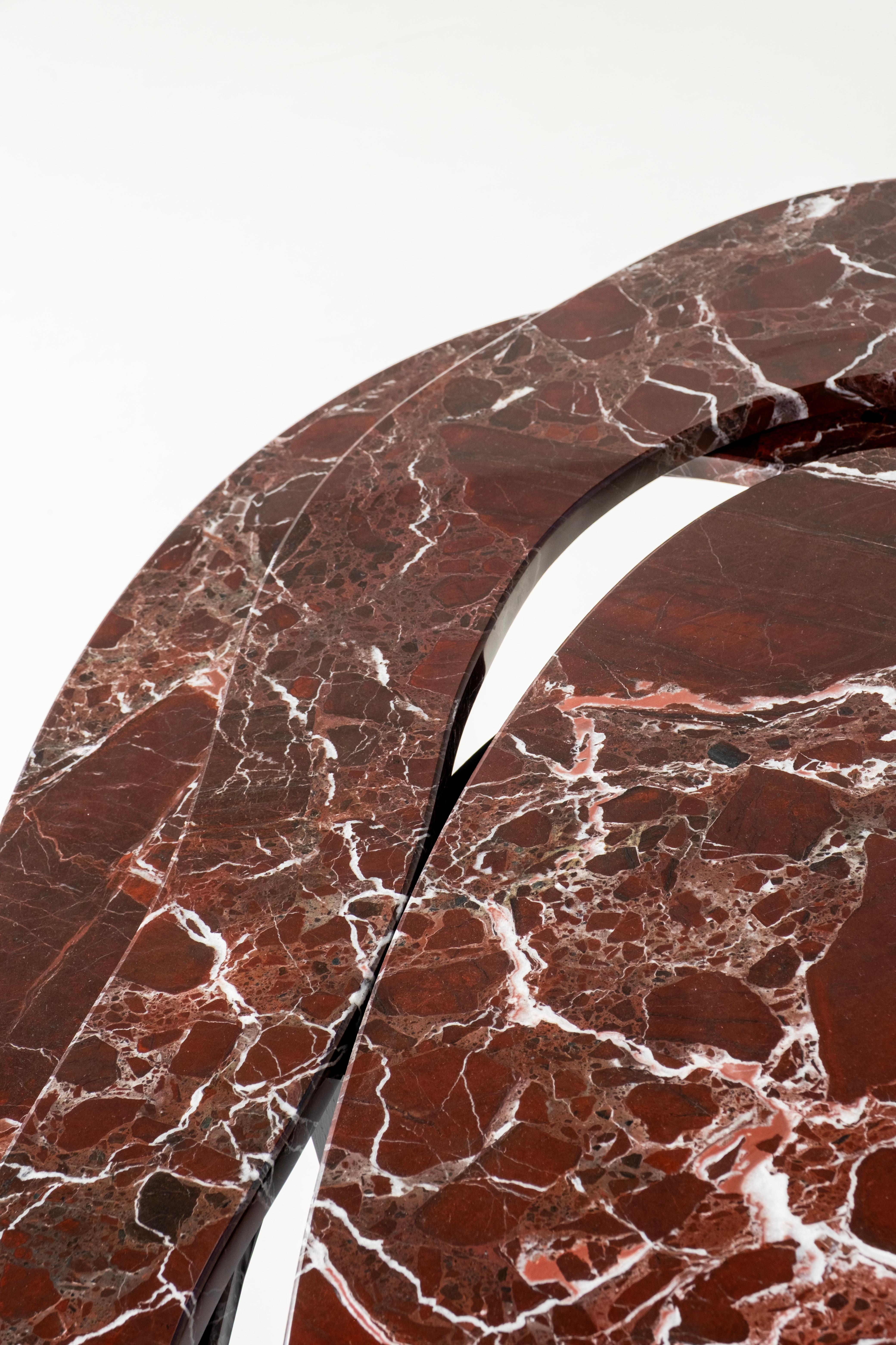 Mesa de centro contemporánea Benagil, mármol Rosso Levanto, hecha a mano por Greenapple en Nuevo estado para la venta en Lisboa, PT