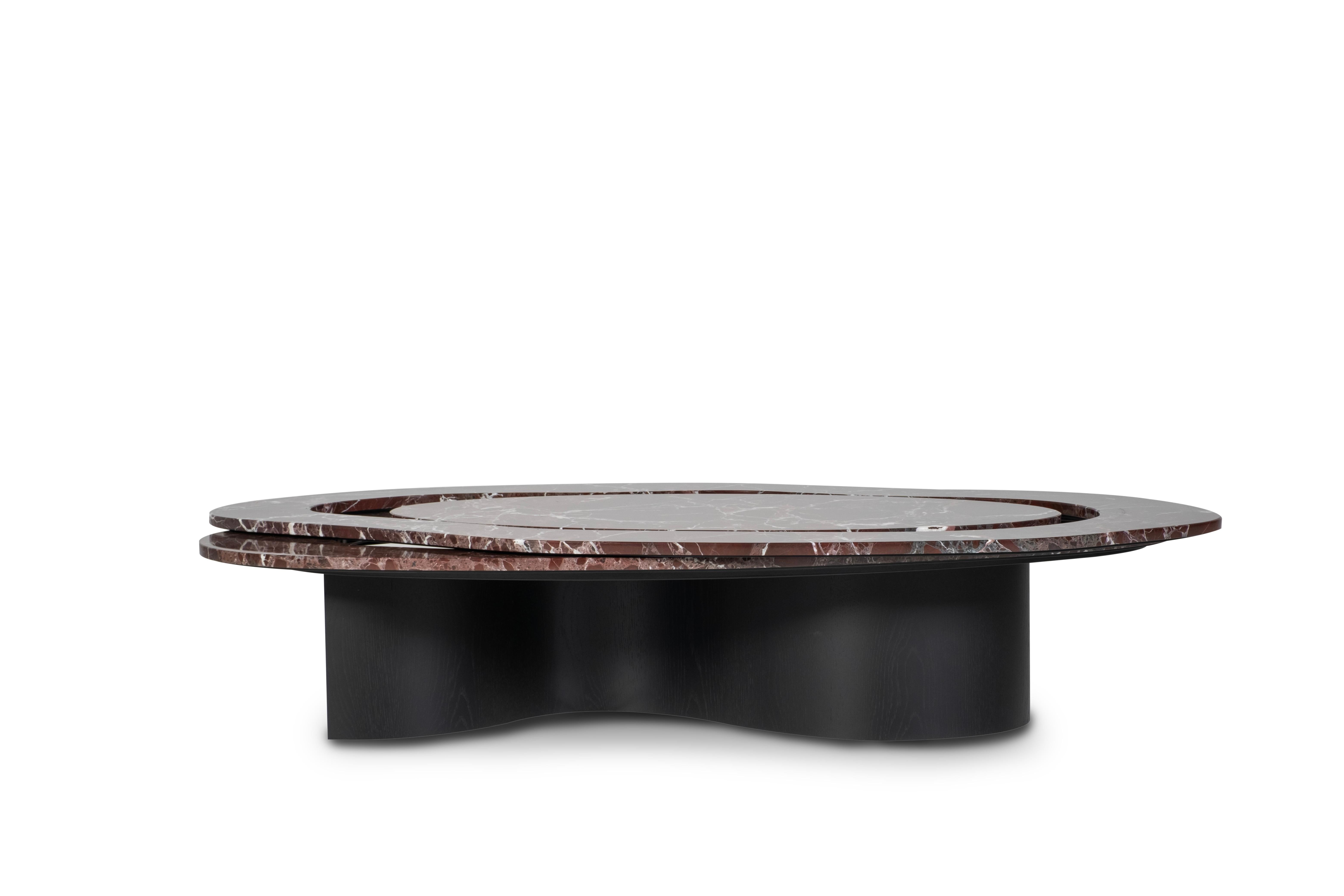 Mesa de centro contemporánea Benagil, mármol Rosso Levanto, hecha a mano por Greenapple Moderno orgánico en venta