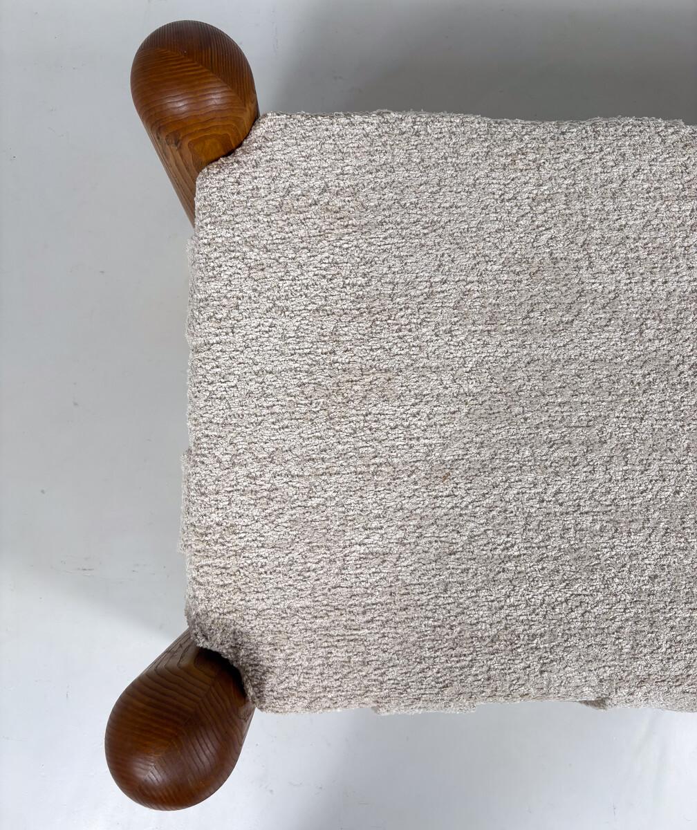 XXIe siècle et contemporain Banc contemporain, laiton et Wood Wood et tissu beige, Italie en vente