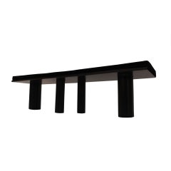 Contemporary Black Metal and Cotton Bench Designed by L.A Studio
