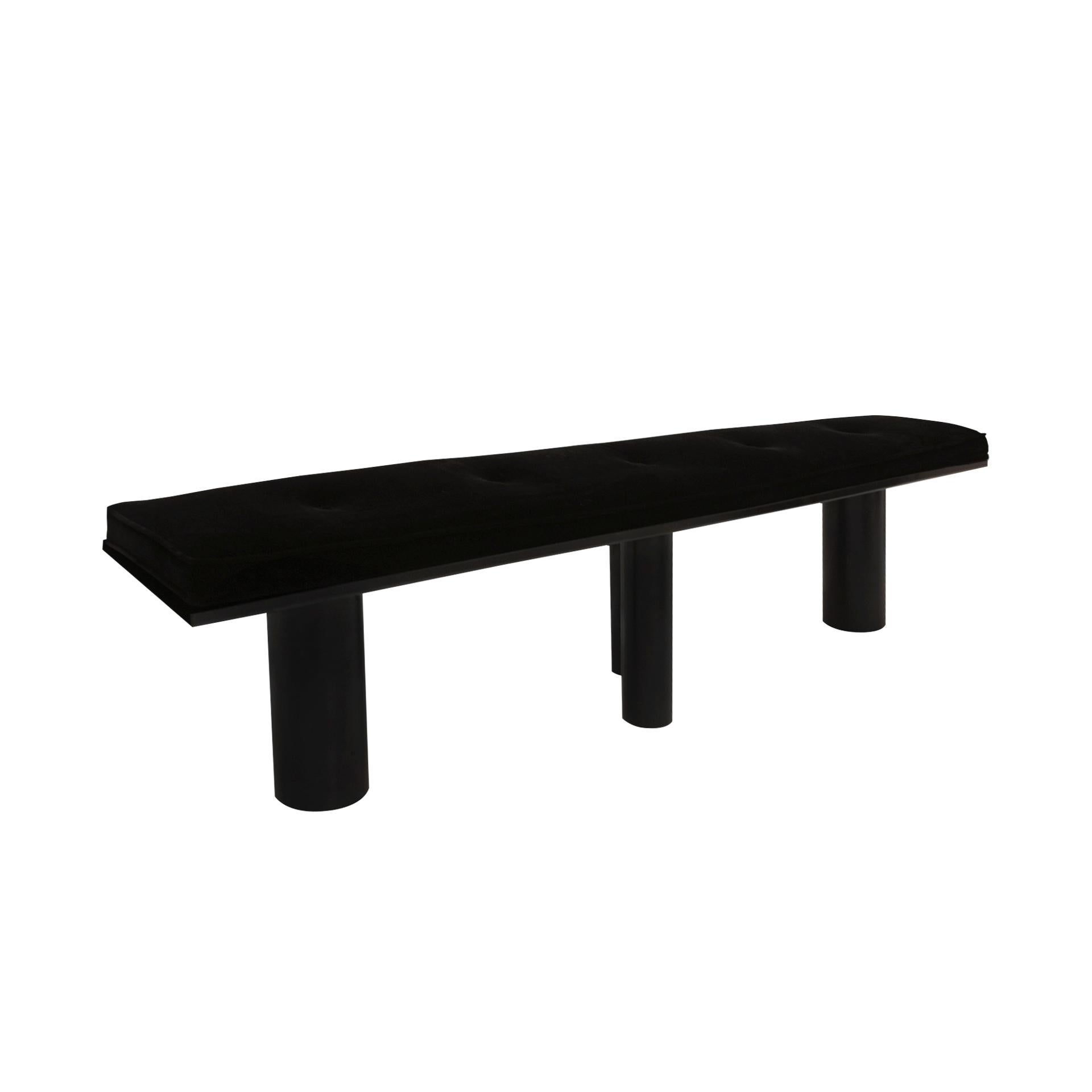 Moderne Banc contemporain en métal noir et coton Design/One par I.A. Studio en vente