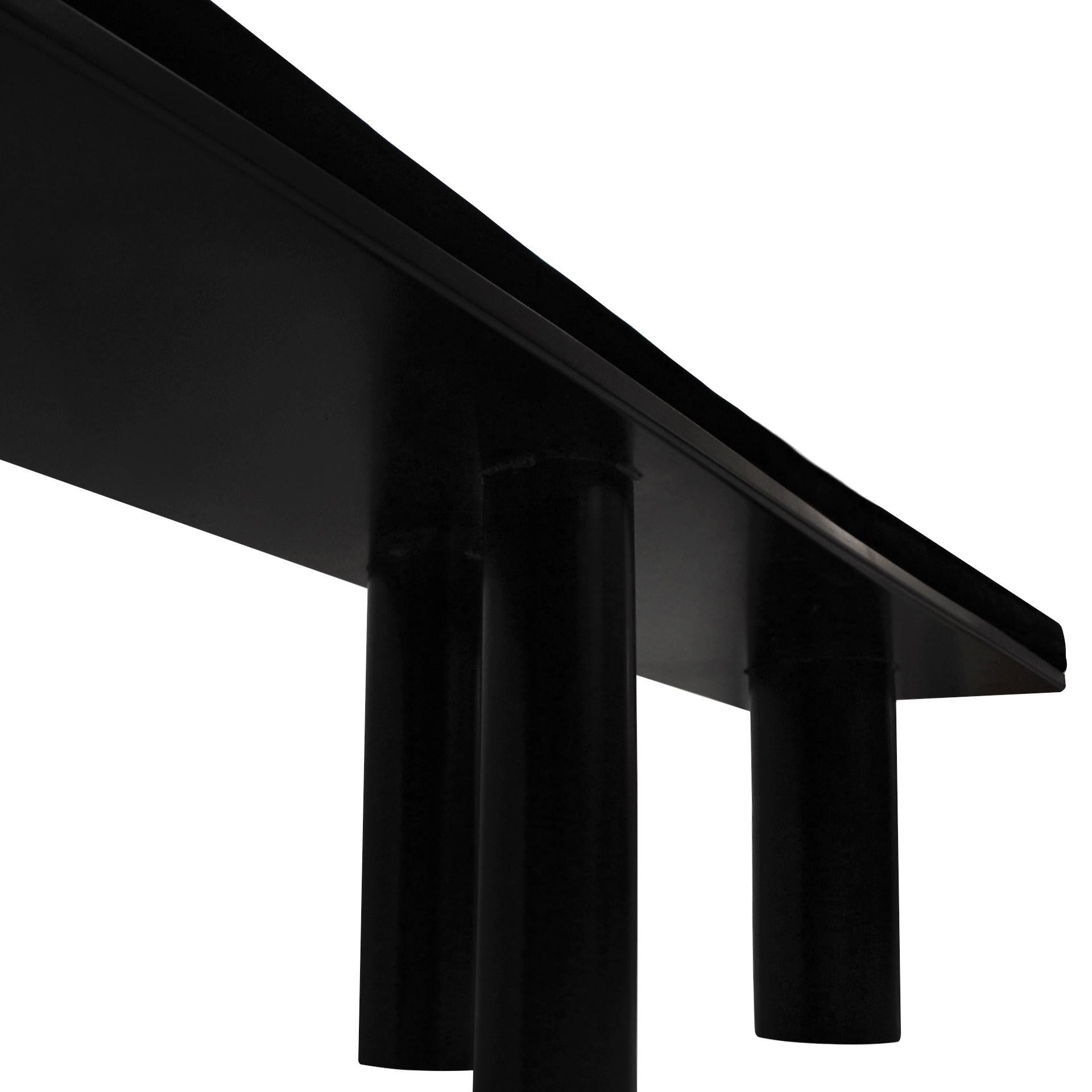 Espagnol Banc contemporain en métal noir et coton Design/One par I.A. Studio en vente