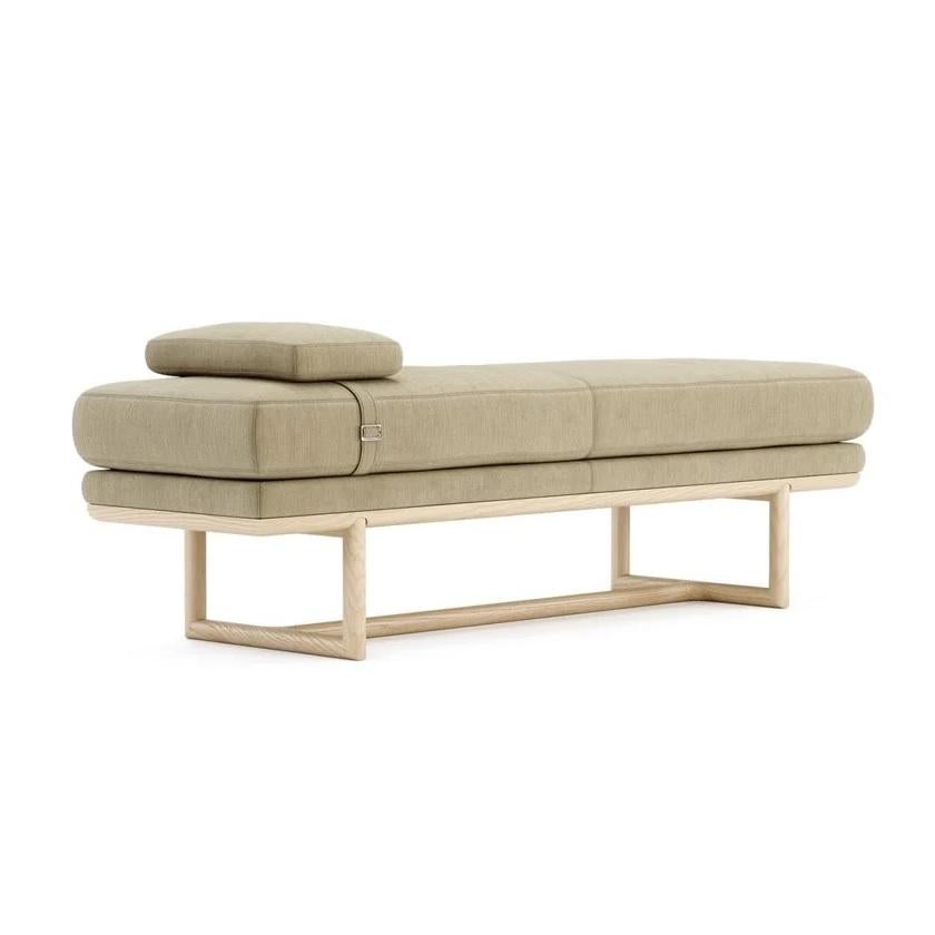 Modern Contemporary Bench Featuring a Small Cushion For Sale