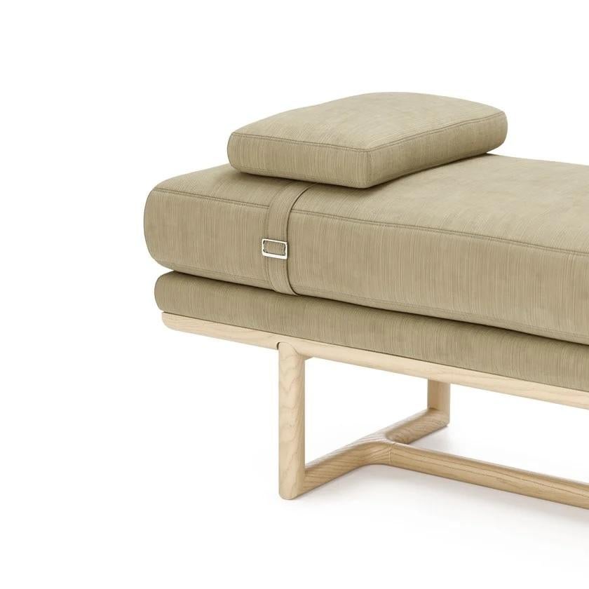 Portuguese Contemporary Bench Featuring a Small Cushion