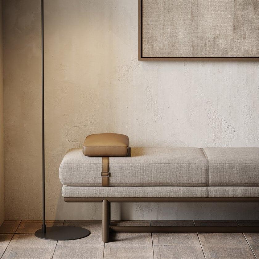 Contemporary Bench Featuring a Small Cushion For Sale 2