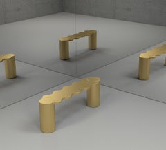 Contemporary Bench Gold Aluminium Hella by Chapel Petrassi
