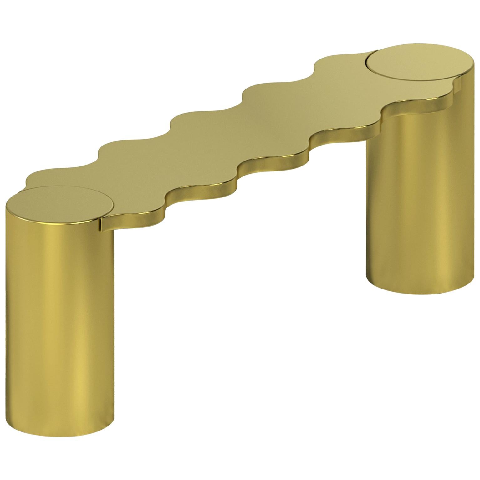 Contemporary Bench Gold Aluminium Hella by Chapel Petrassi For Sale