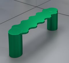 Contemporary Bench Green Aluminium Hella by Chapel Petrassi