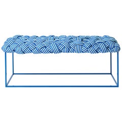 Contemporary Bench Handwoven - the "Cloud" in Blue