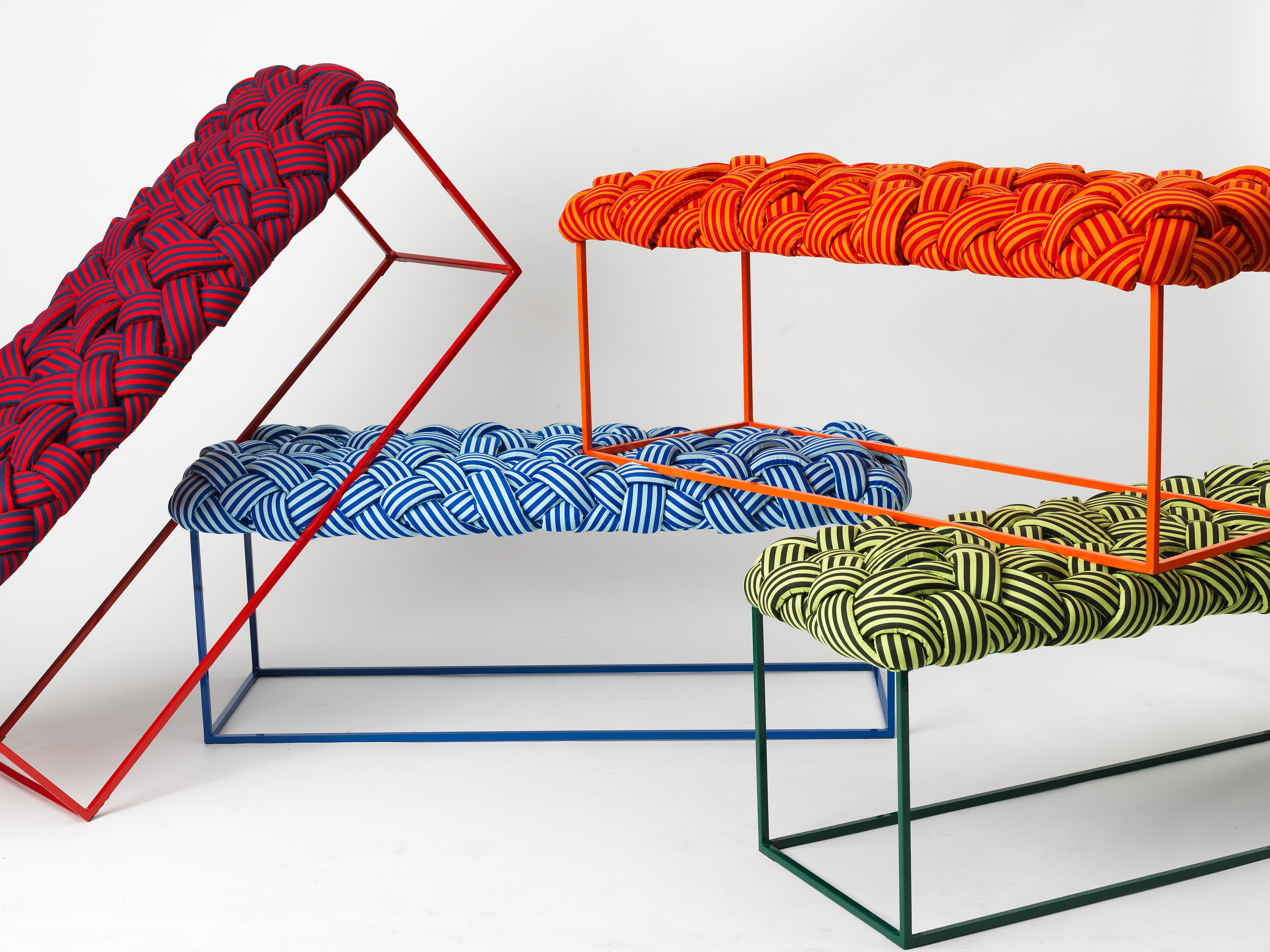 Tissé à la main Banc contemporain, tissé à la main, le 