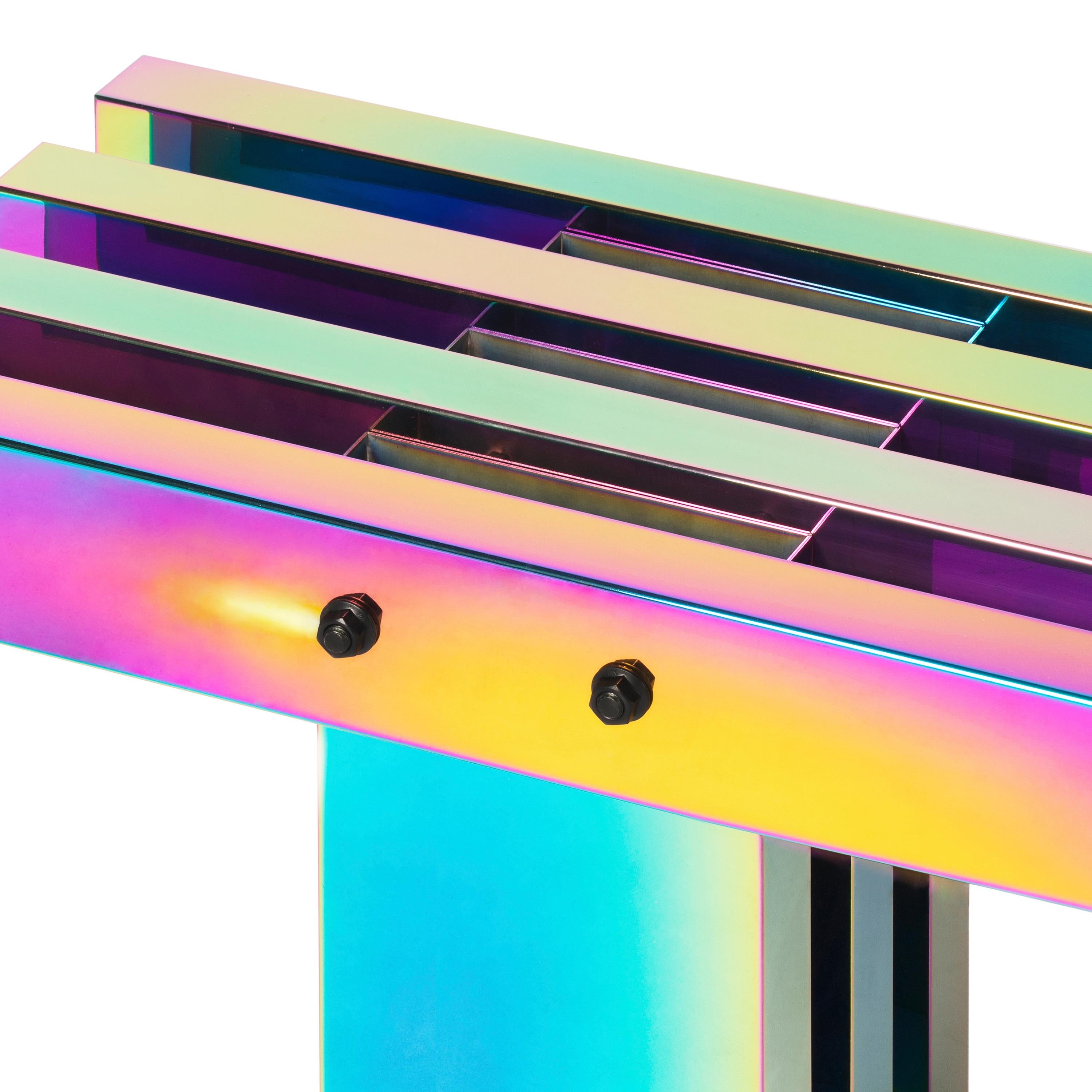Contemporary Bench, HOT collection, Gradient Stainless Steel 'Medium' For Sale 7