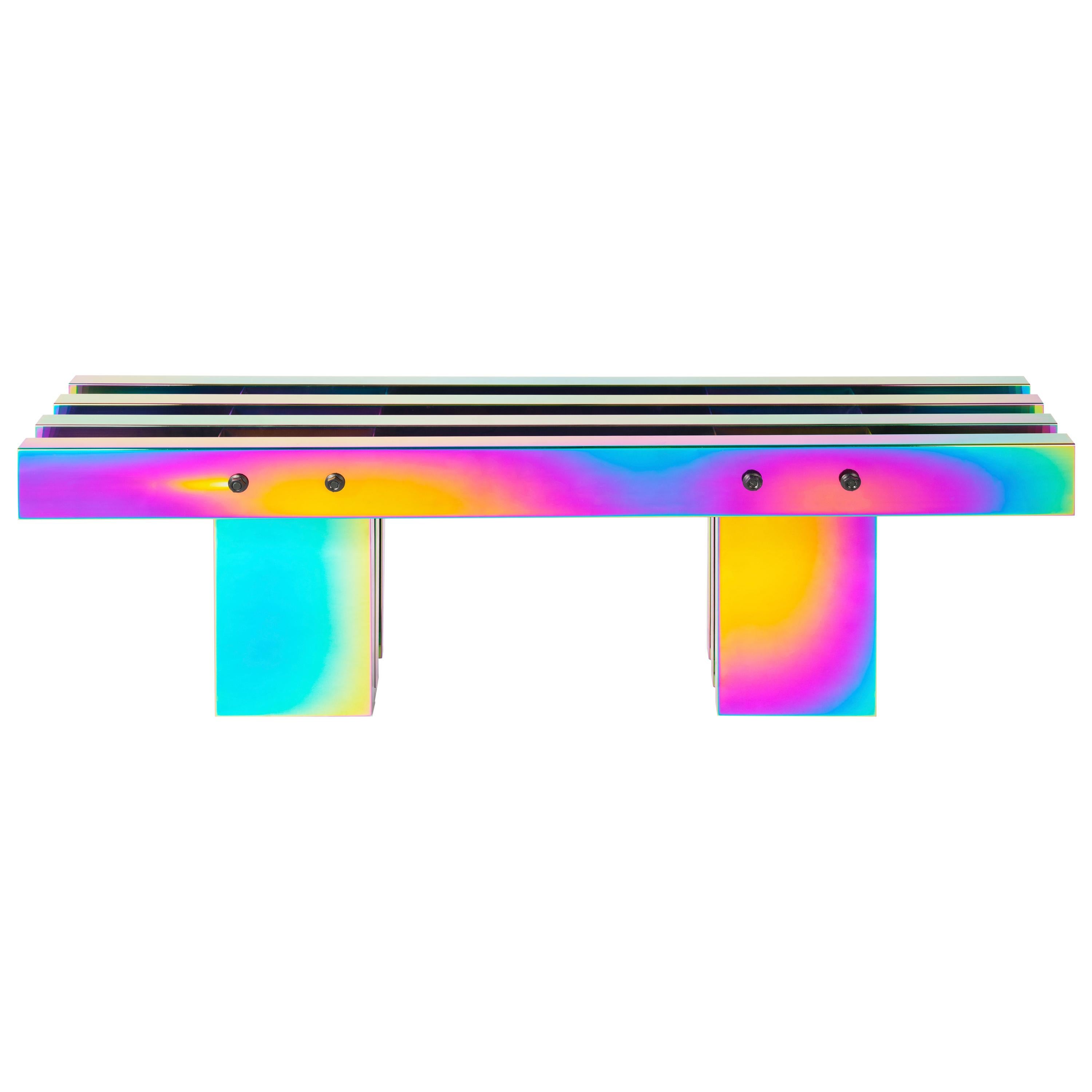Contemporary Bench, HOT collection, Gradient Stainless Steel 'Medium'