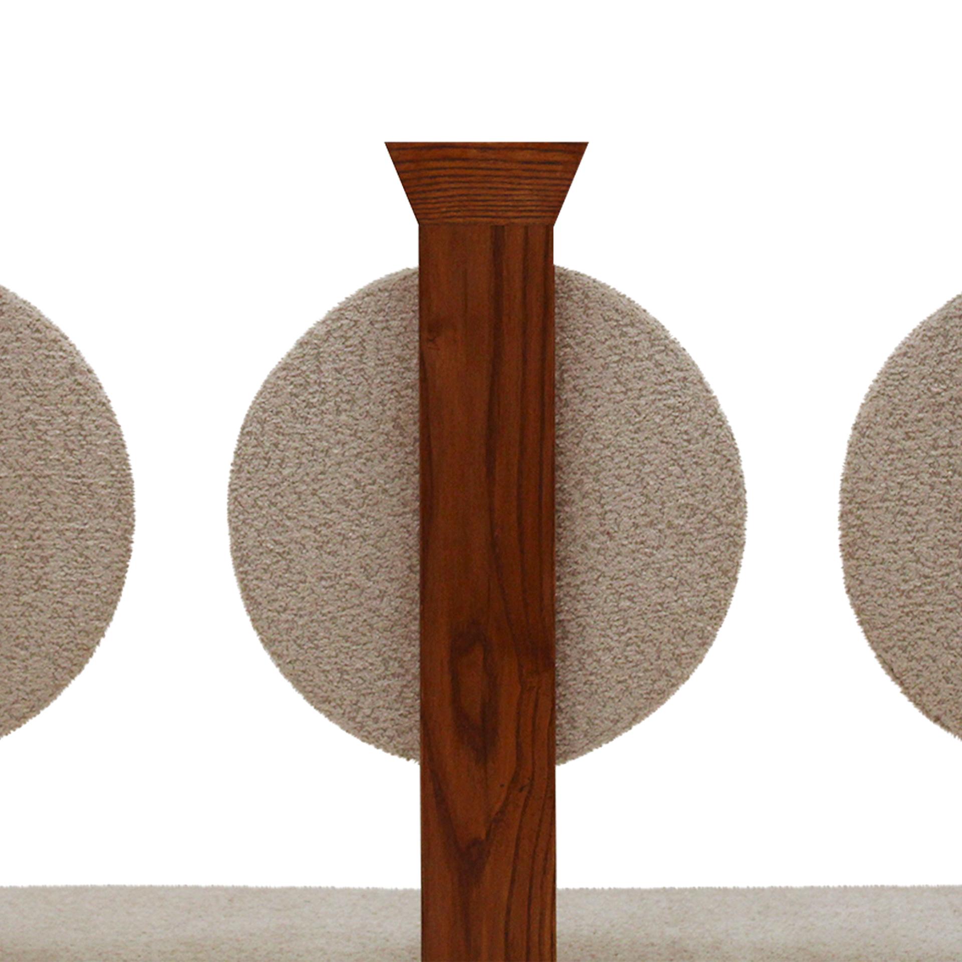 Panchina contemporanea in Oak massiccio e Bouclé di lana, Italia in vendita 1