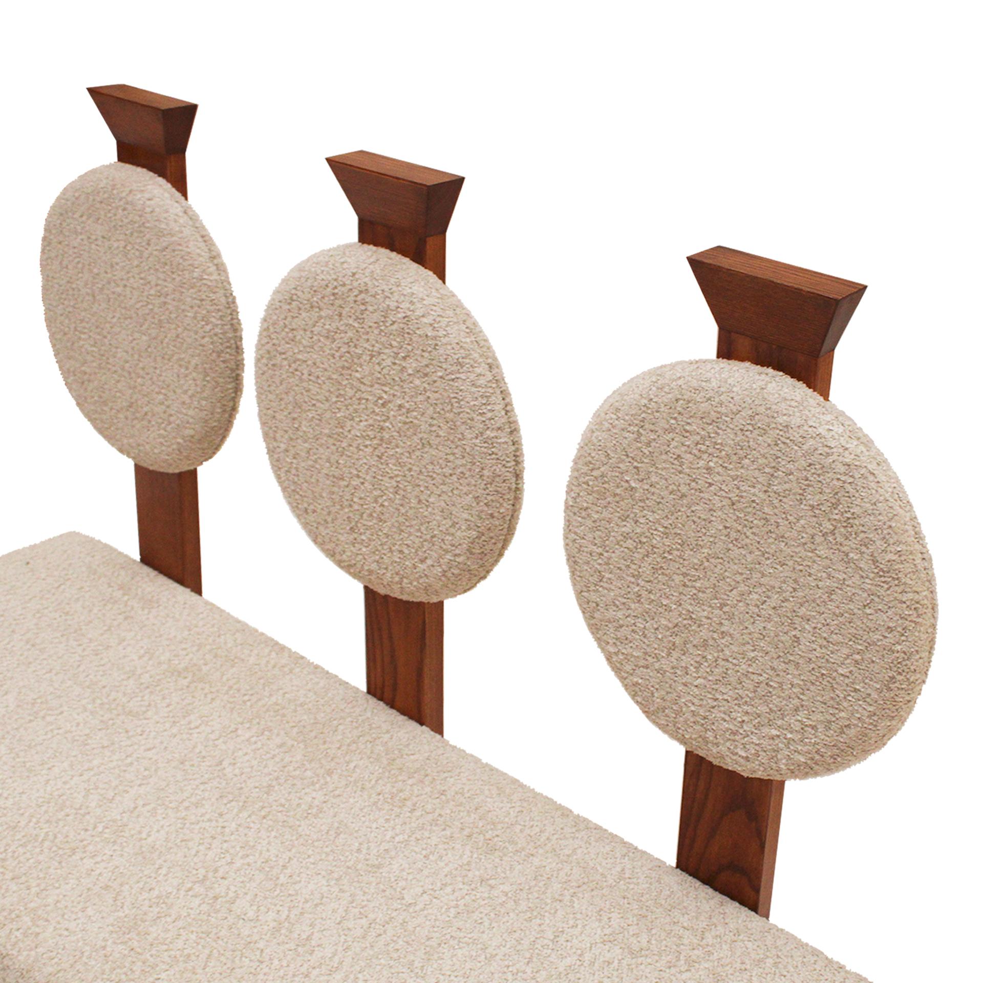 Panchina contemporanea in Oak massiccio e Bouclé di lana, Italia in vendita 2