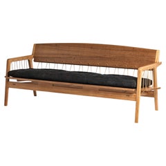 Panchina contemporanea in legno massello tropicale e corda di Ricardo Graham Ferreira