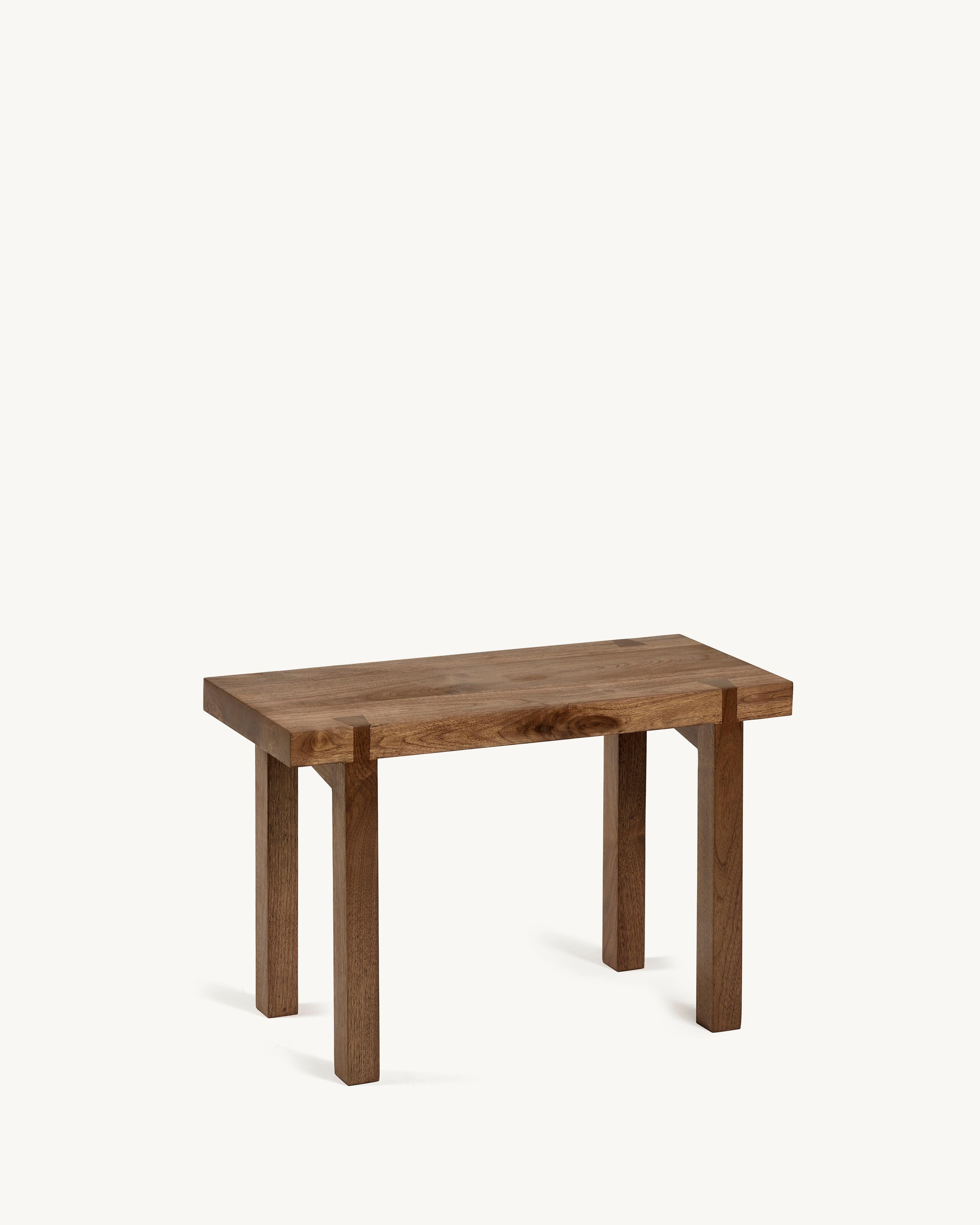 Organic Modern Contemporary Bench in Walnut 'Solid' by Atelier 365 x Valerie Objects, Small For Sale