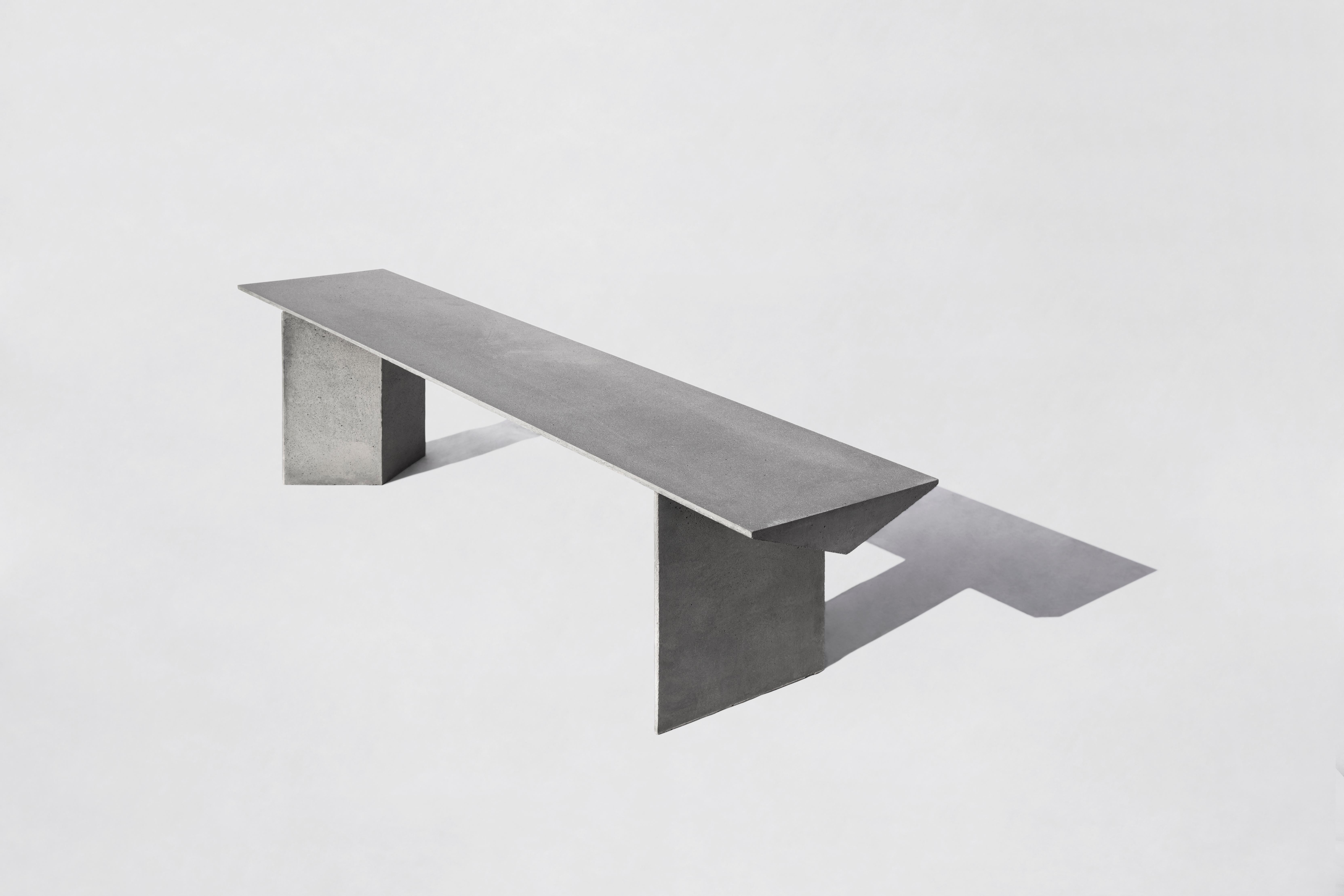Industrial Contemporary Bench 'Liang 1' Made of Concrete, by Bentu Design For Sale