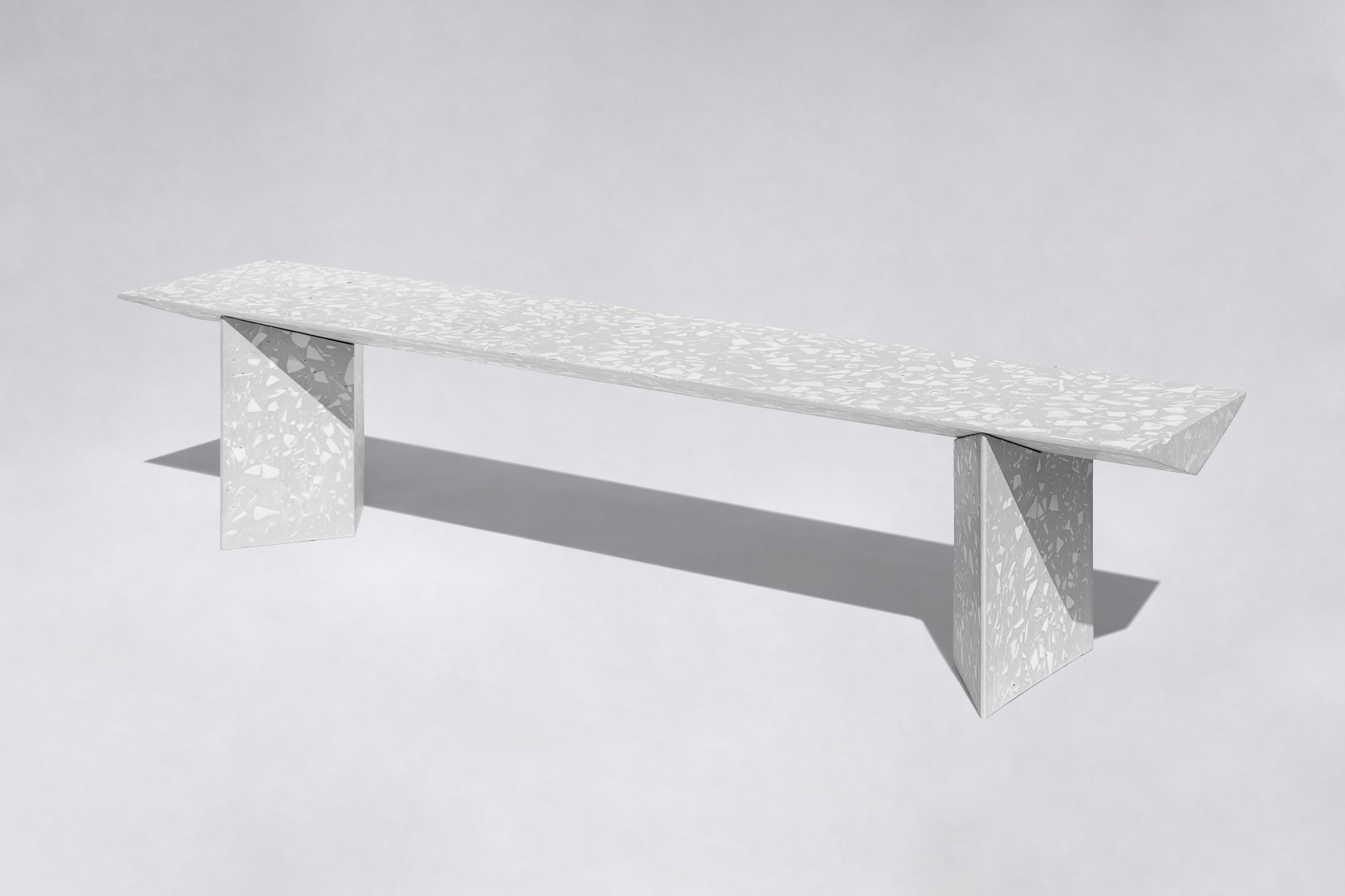 Industrial Contemporary Bench 'Liang 1' Made of Terrazzo, by Bentu Design For Sale
