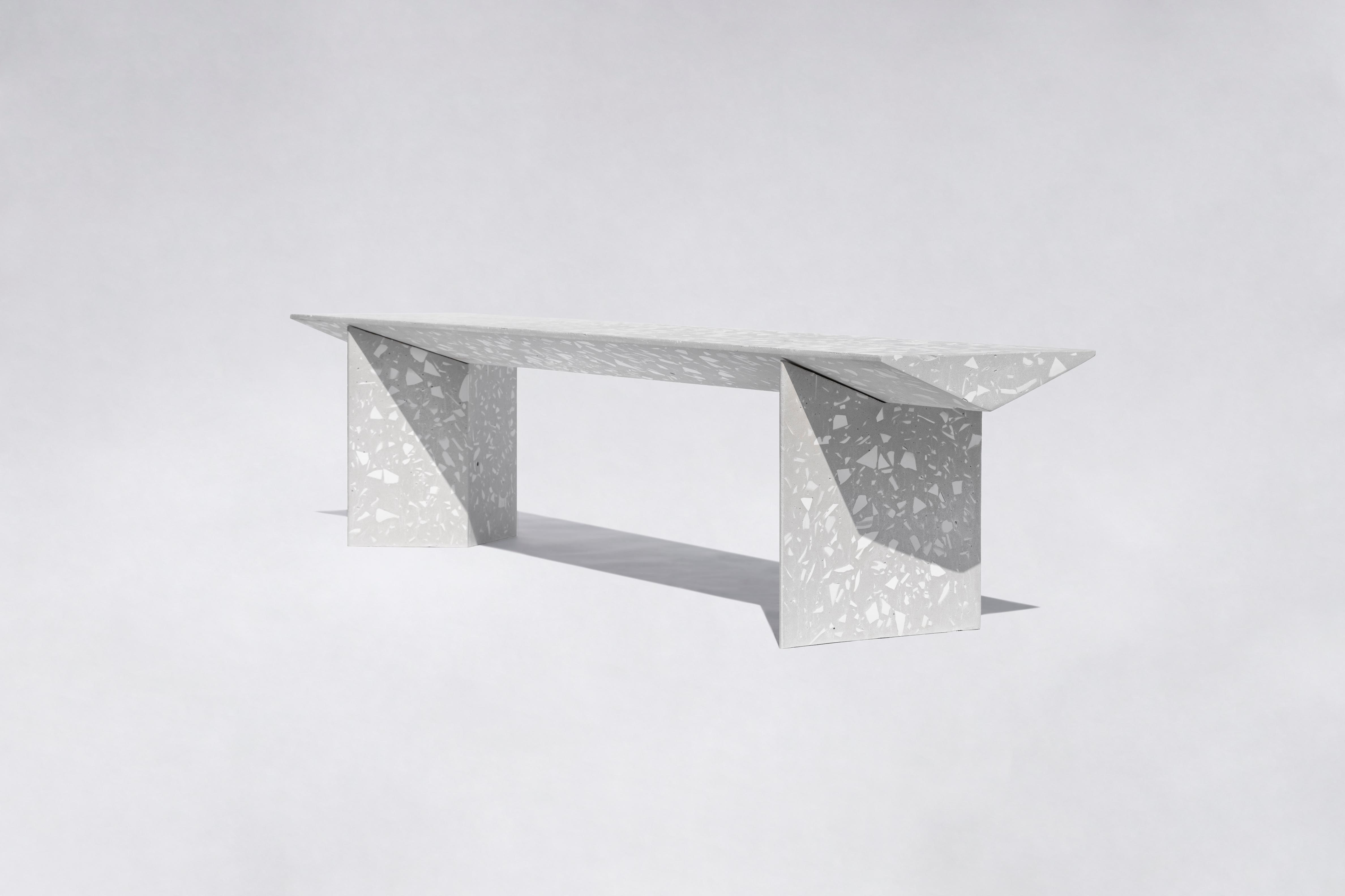 Industrial Contemporary Bench 'Liang 1' Made of Terrazzo, by Bentu Design For Sale