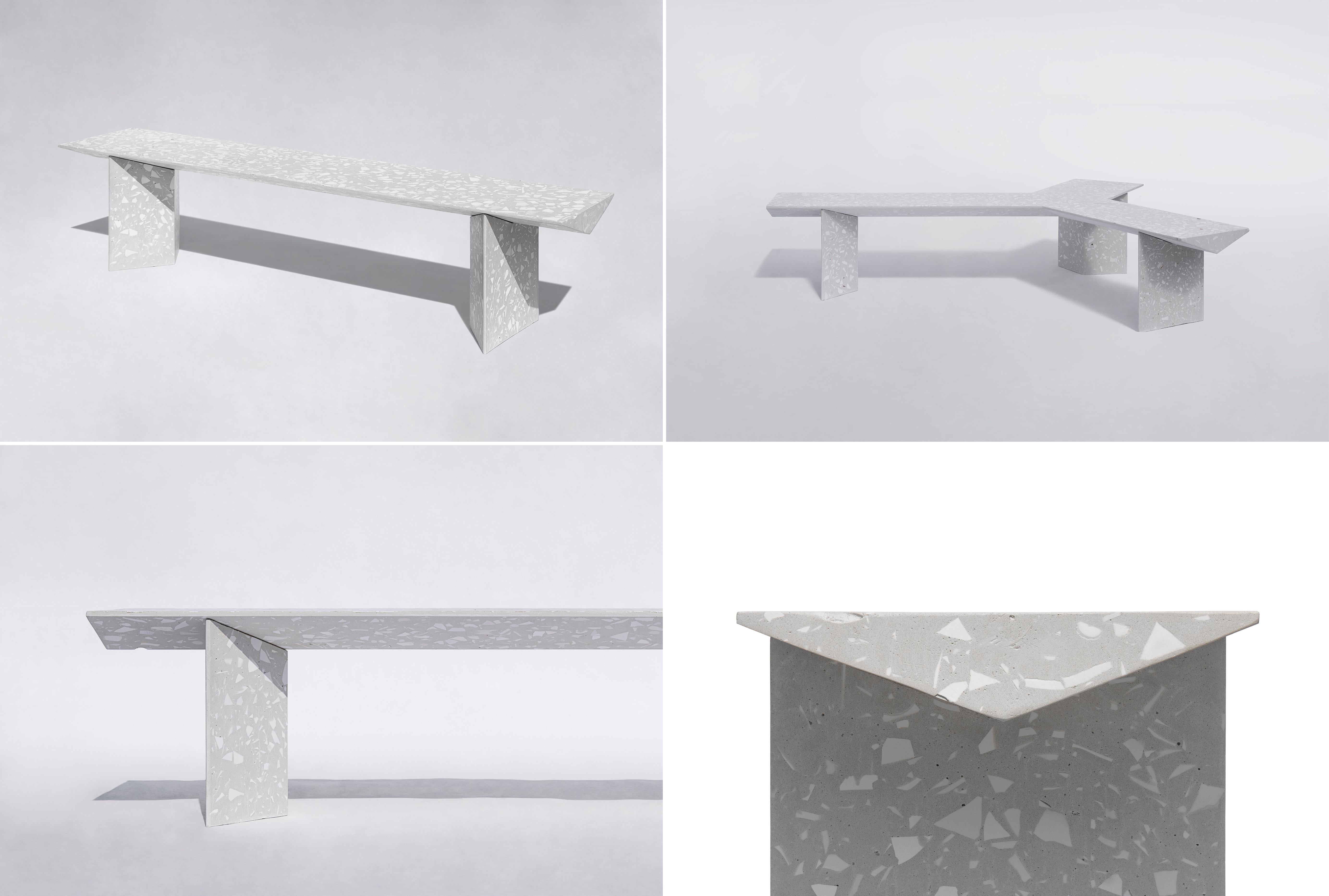 Ceramic Contemporary Bench 'Liang 1' Made of Terrazzo, by Bentu Design For Sale
