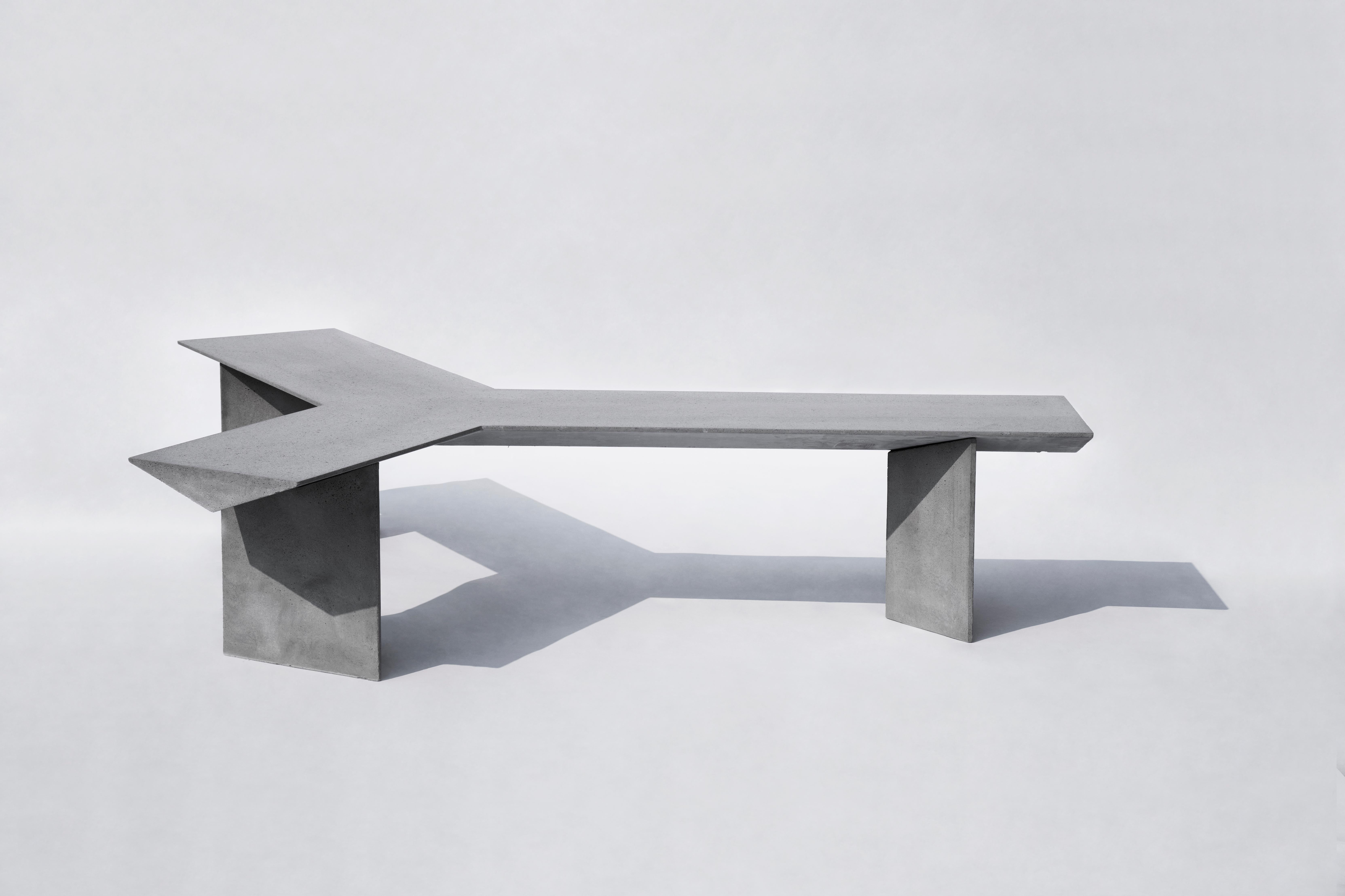 LIANG 2 Bench by Bentu Design

Concrete
Measures: 2045×1700×445 mm 
206 kg
Outdoor use: OK

Module bench: assemble LIANG 1 and LIANG 2 to create a sculptural bench.

--
Bentu Desing is a Guangzhou-based experimental design studio that