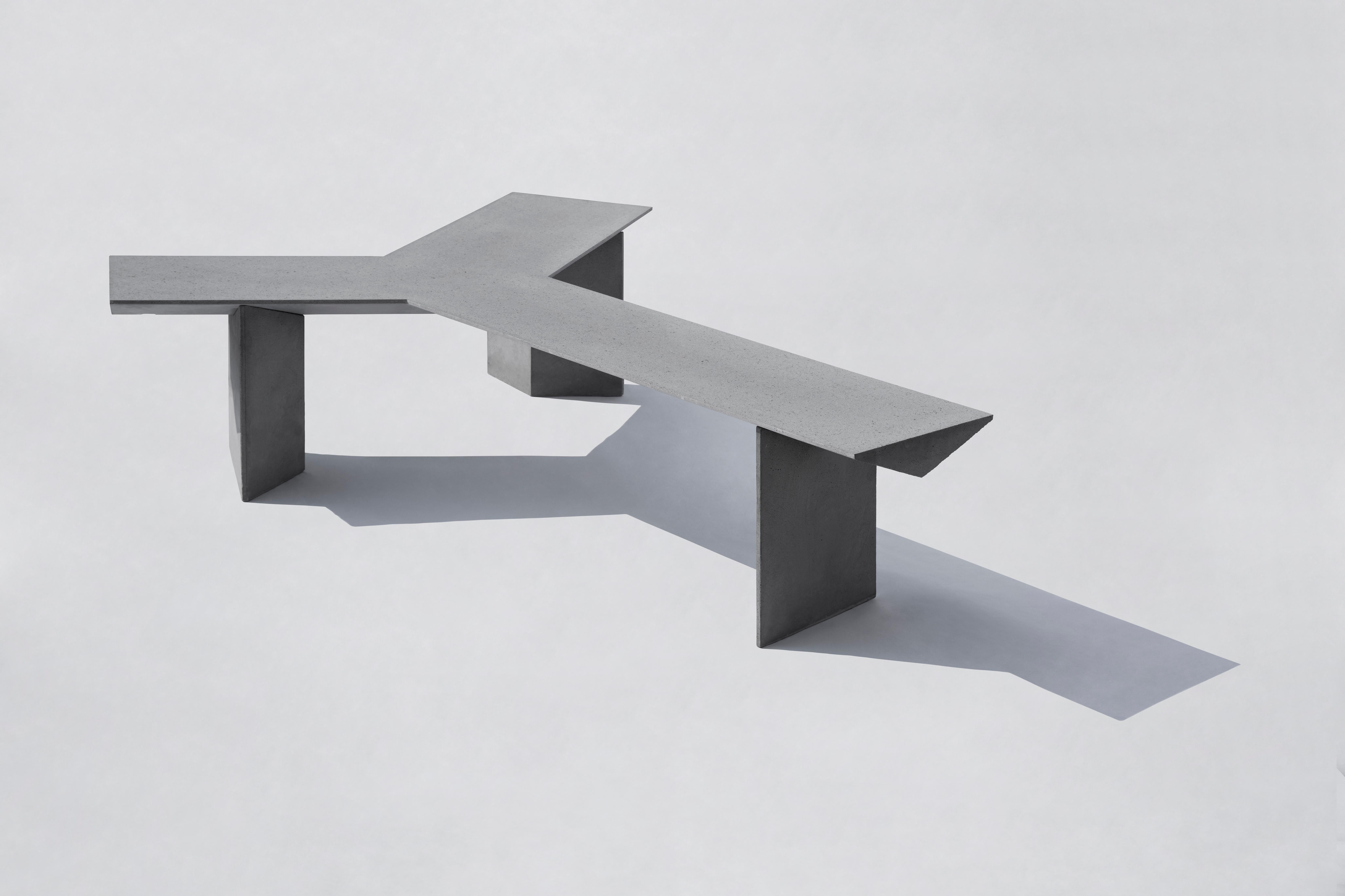 Industrial Contemporary Bench 'Liang 2' Made of Concrete, by Bentu Design For Sale