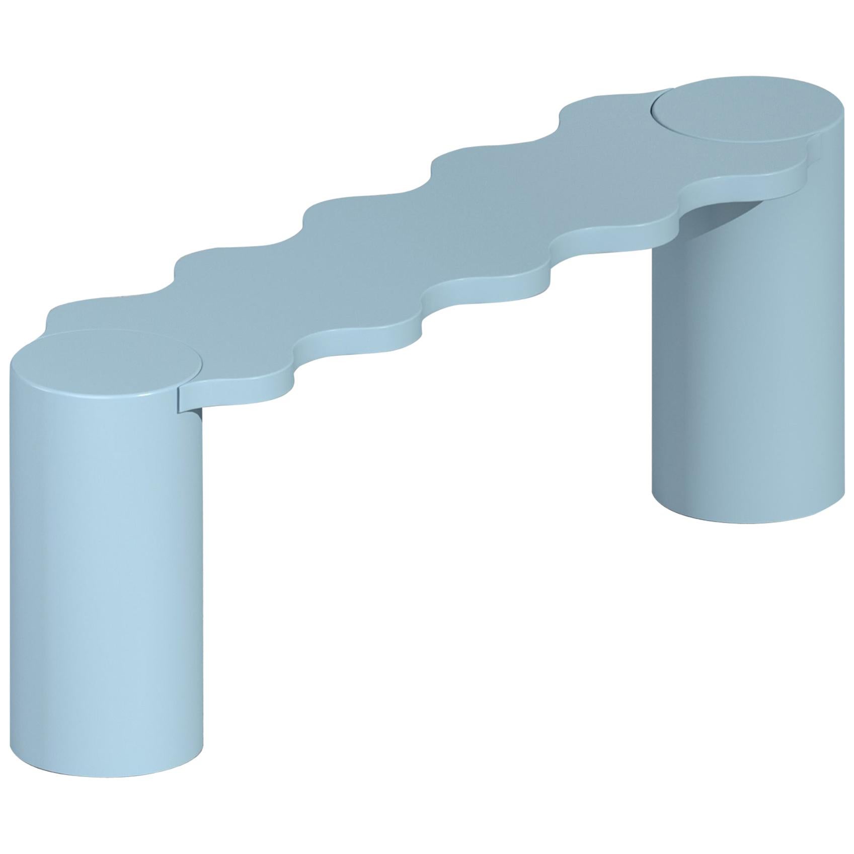 Contemporary Bench Light Blue Aluminum Hella by Chapel Petrassi For Sale