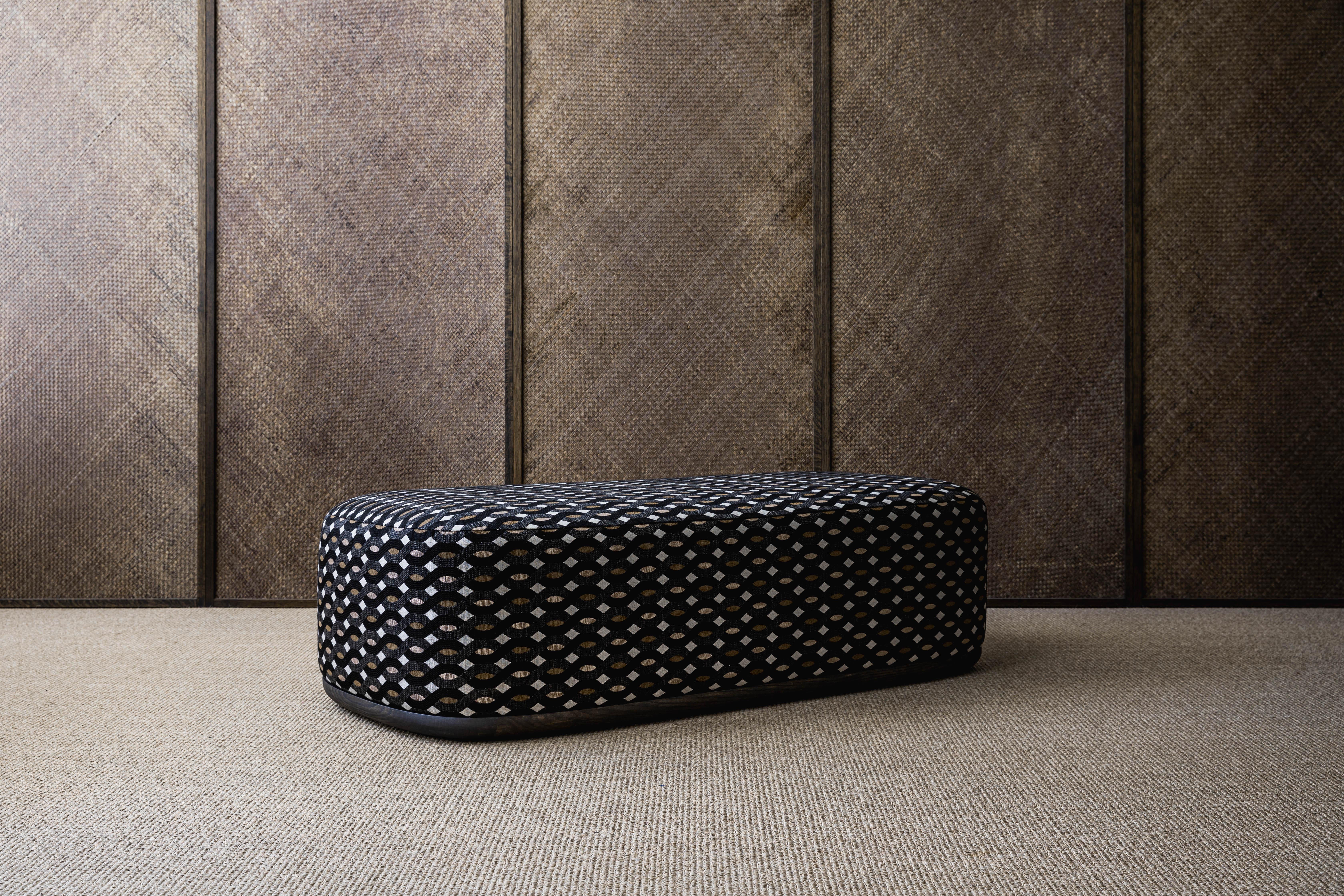 Finnish Contemporary Bench 'Unio' by Poiat, Chivasso Yang 95 Fabric For Sale