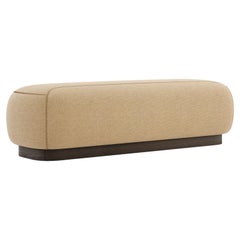 Contemporary Bench with Solid Wood Base and Upholstered Seat