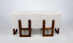 Zeitgenössische Bank, Holz und Stoff, Italien