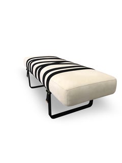 Contemporary Bench Wrapped in Leather Belts Black and White