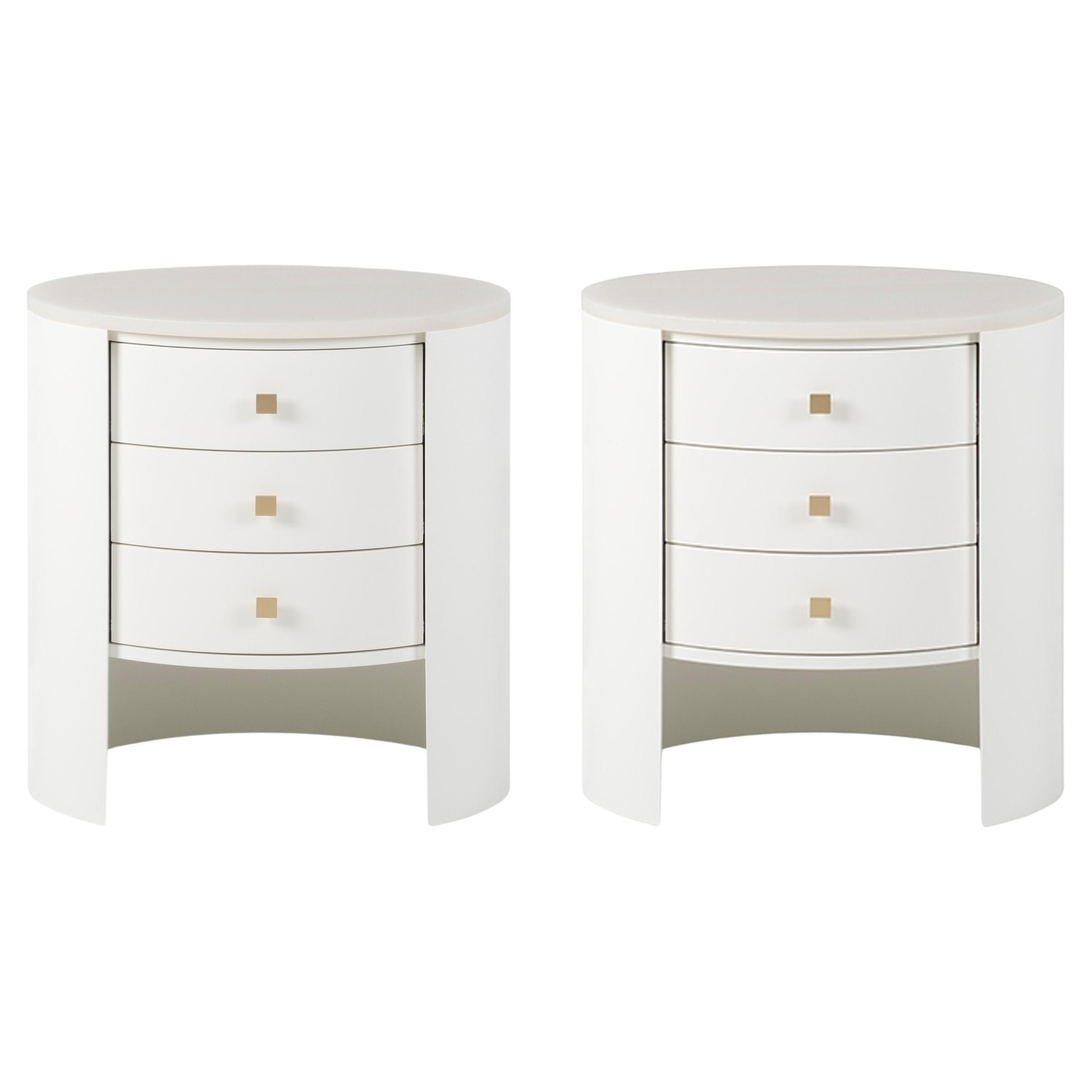 Set di 2 comodini Bend Contemporary, Onyx, Brass, Greenapple