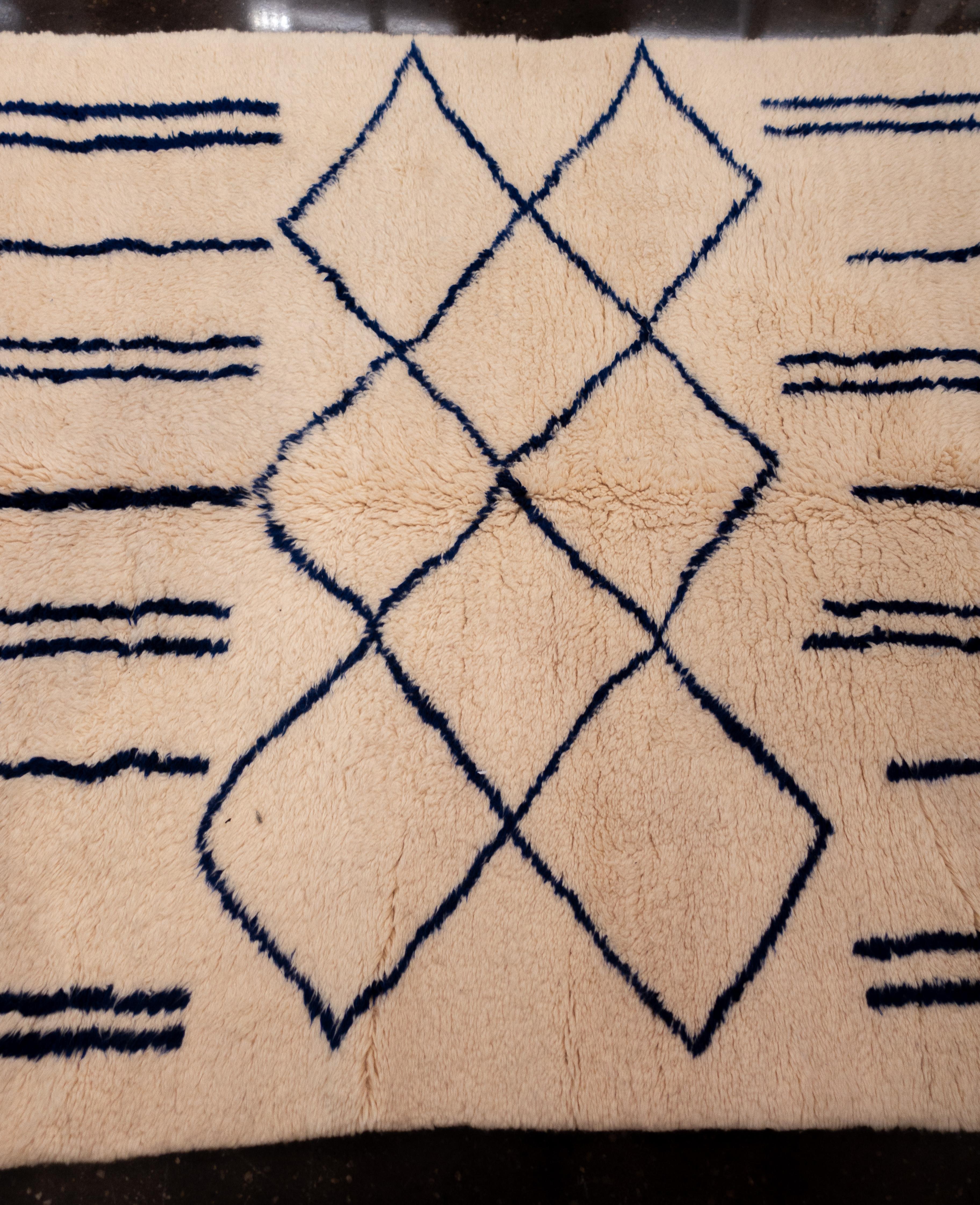 Tribal Contemporary Beni Ouarain Moroccan Berber Rug Designed by Jean Louis Deniot