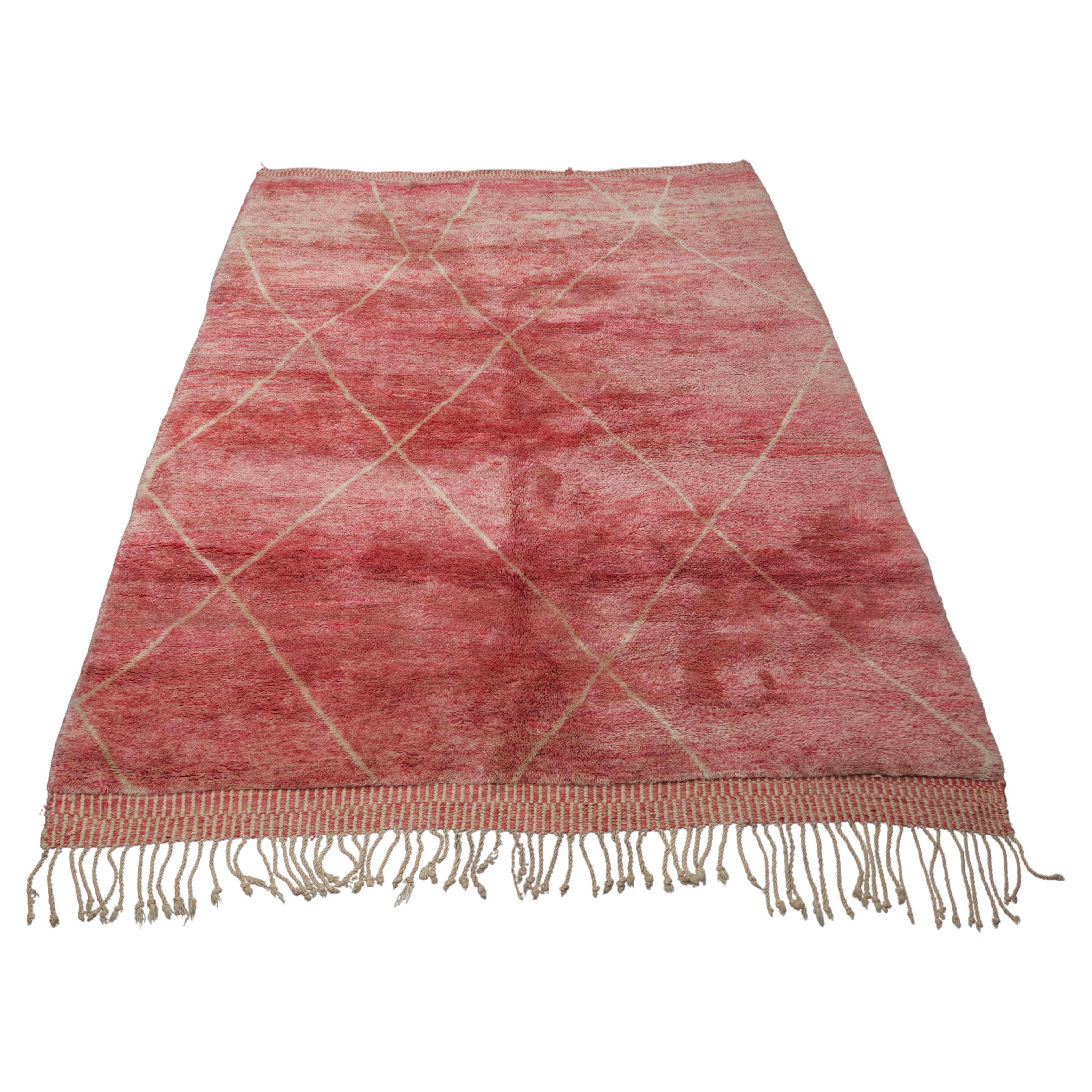 Pink and Neutral Moroccan Rug Youba 9'4 x 7'6 at 1stDibs | youba shipin