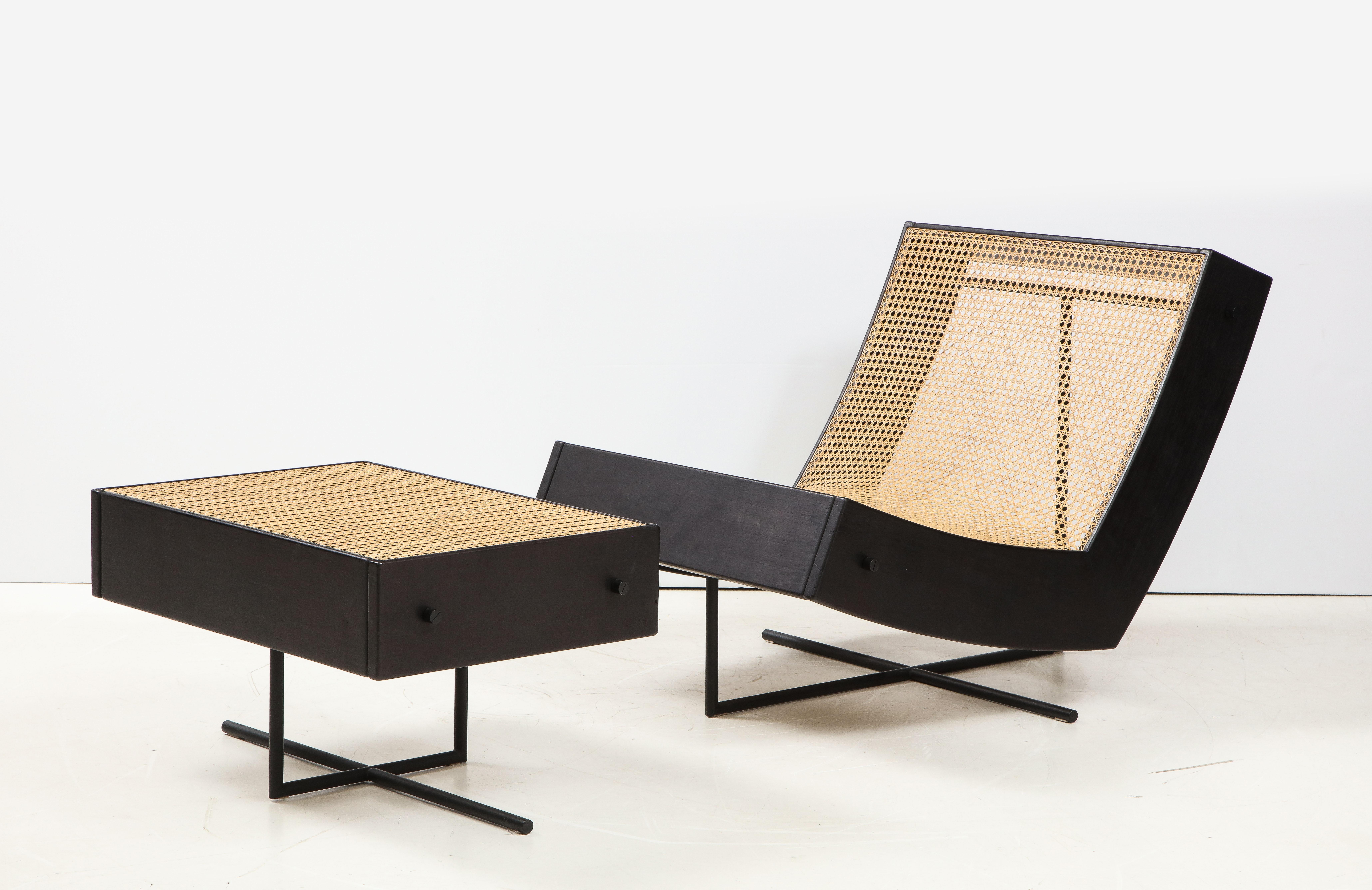Contemporary Benjamin Lounge Chair with Ottoman by Gustavo Bittencourt, Brazil 4