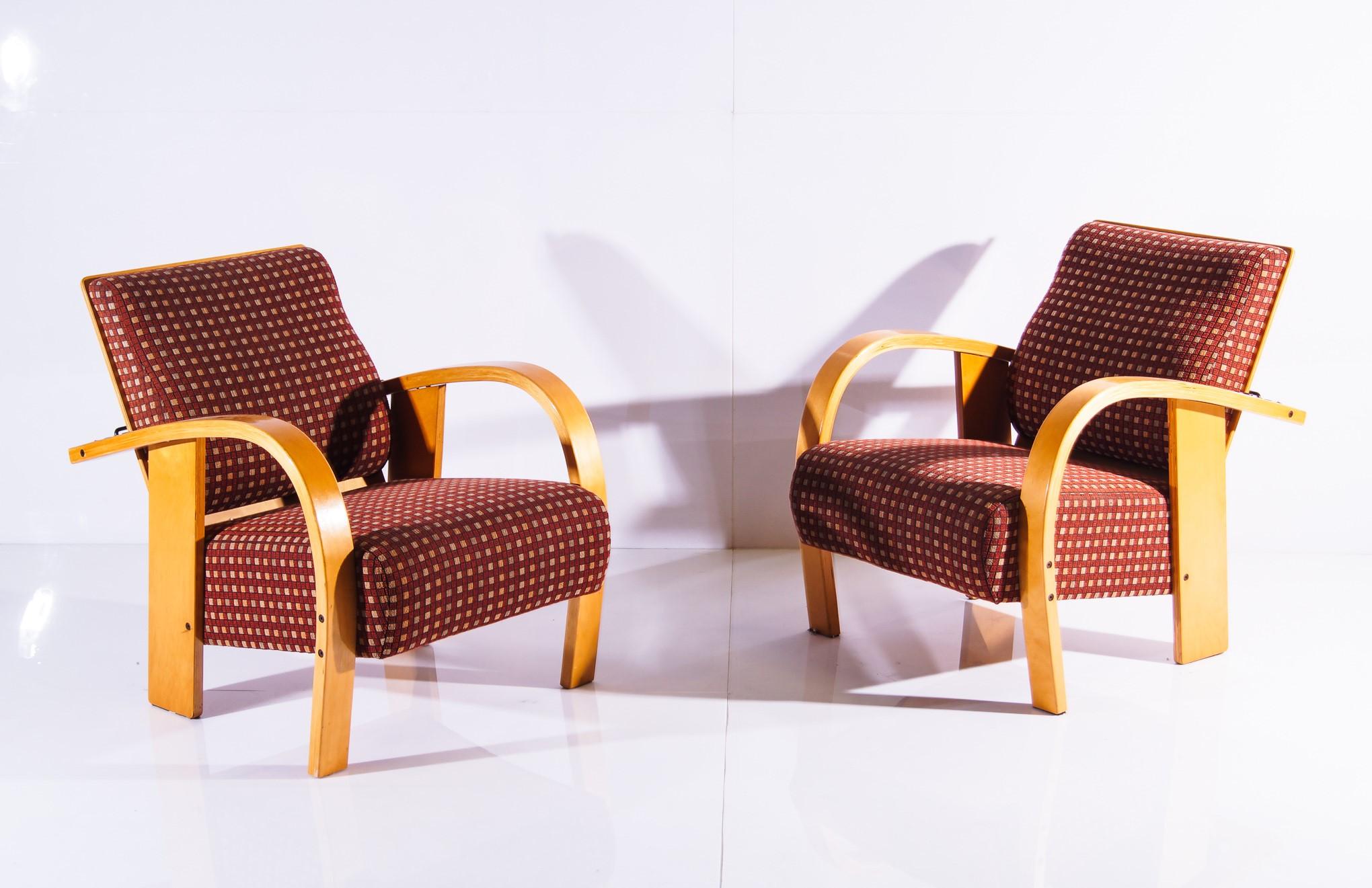 Mid-Century Modern Contemporary Bentwood Arm Chairs