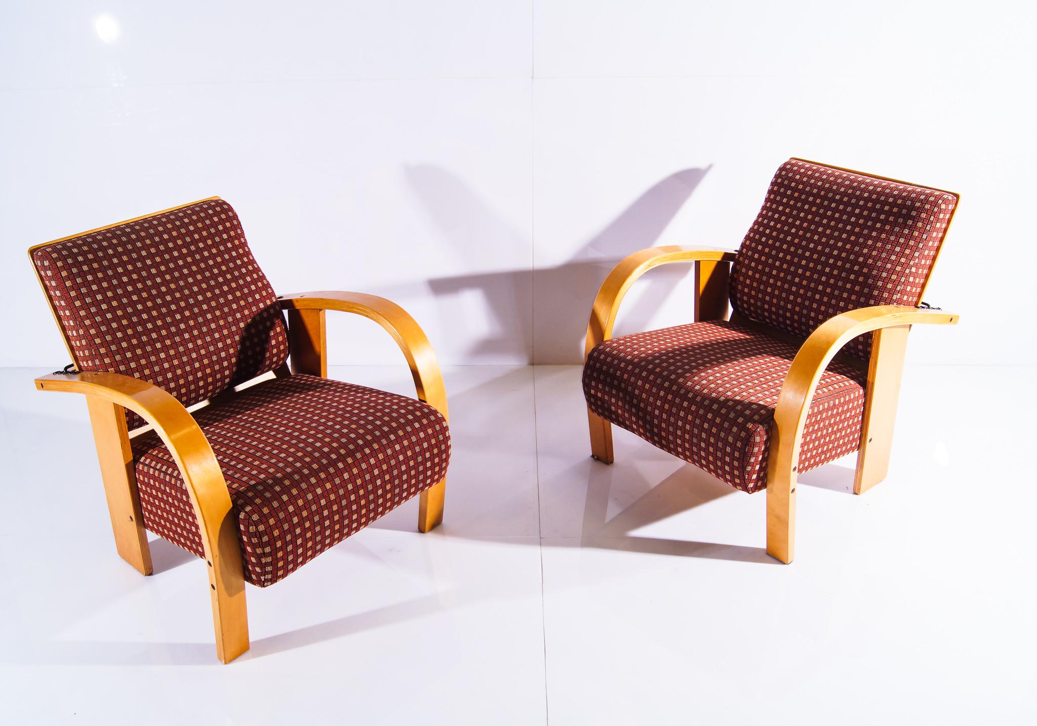 Dutch Contemporary Bentwood Arm Chairs