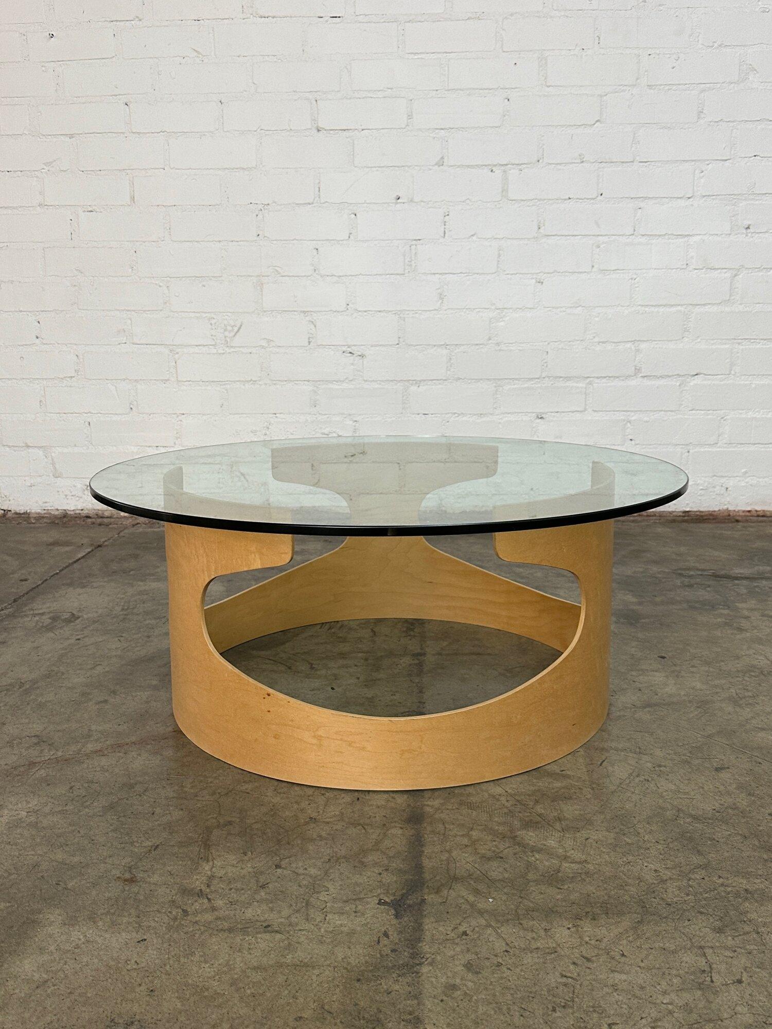 Contemporary Bentwood & Glass Coffee Table For Sale 6