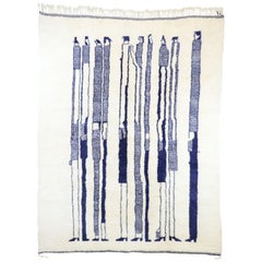 Contemporary Berber Moroccan Rug with Modern Silhouette and Jazz Age Style