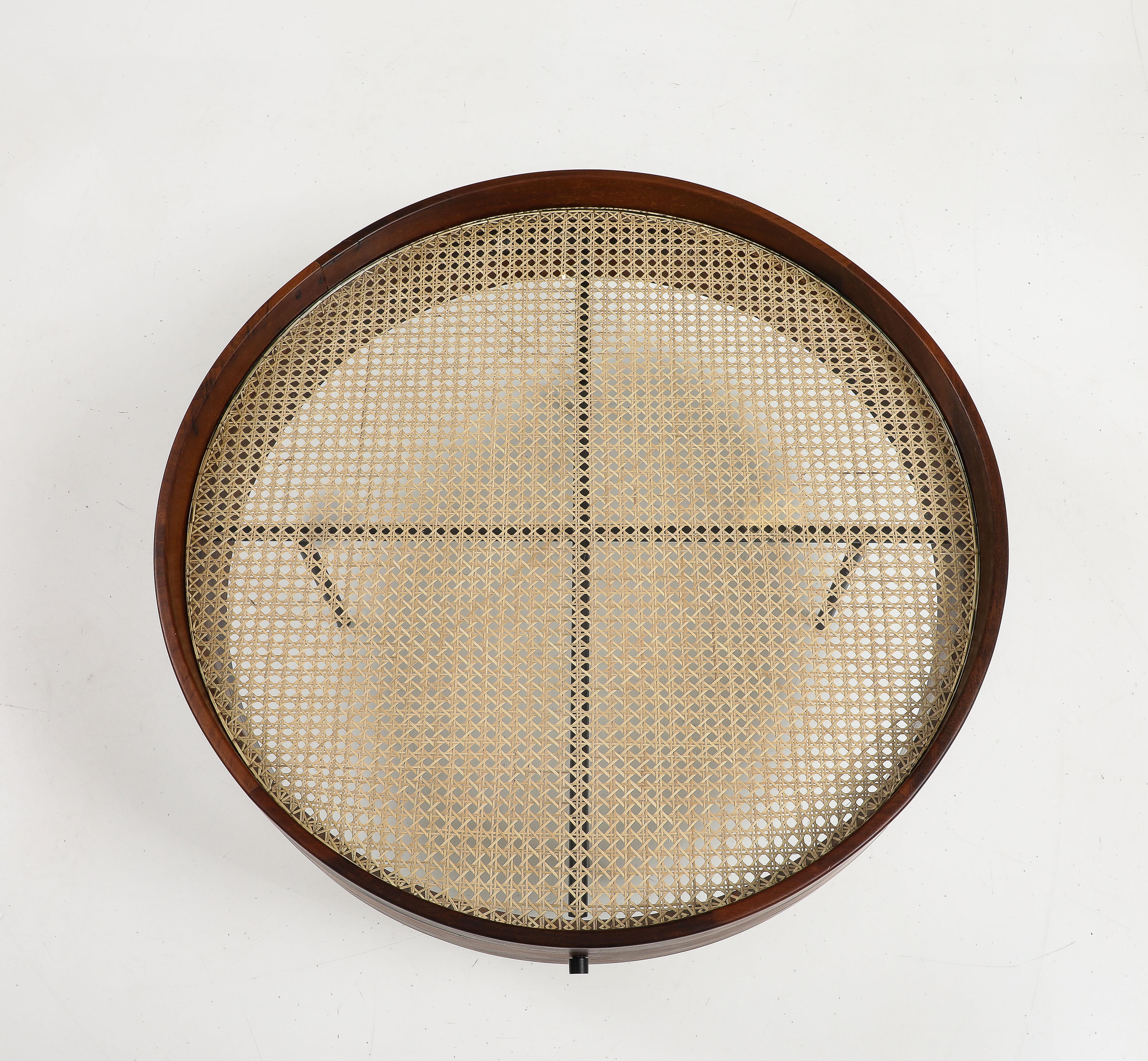 Caning Contemporary “Bernardo” Center Table by Gustavo Bittencourt, Brazil, 2021 For Sale