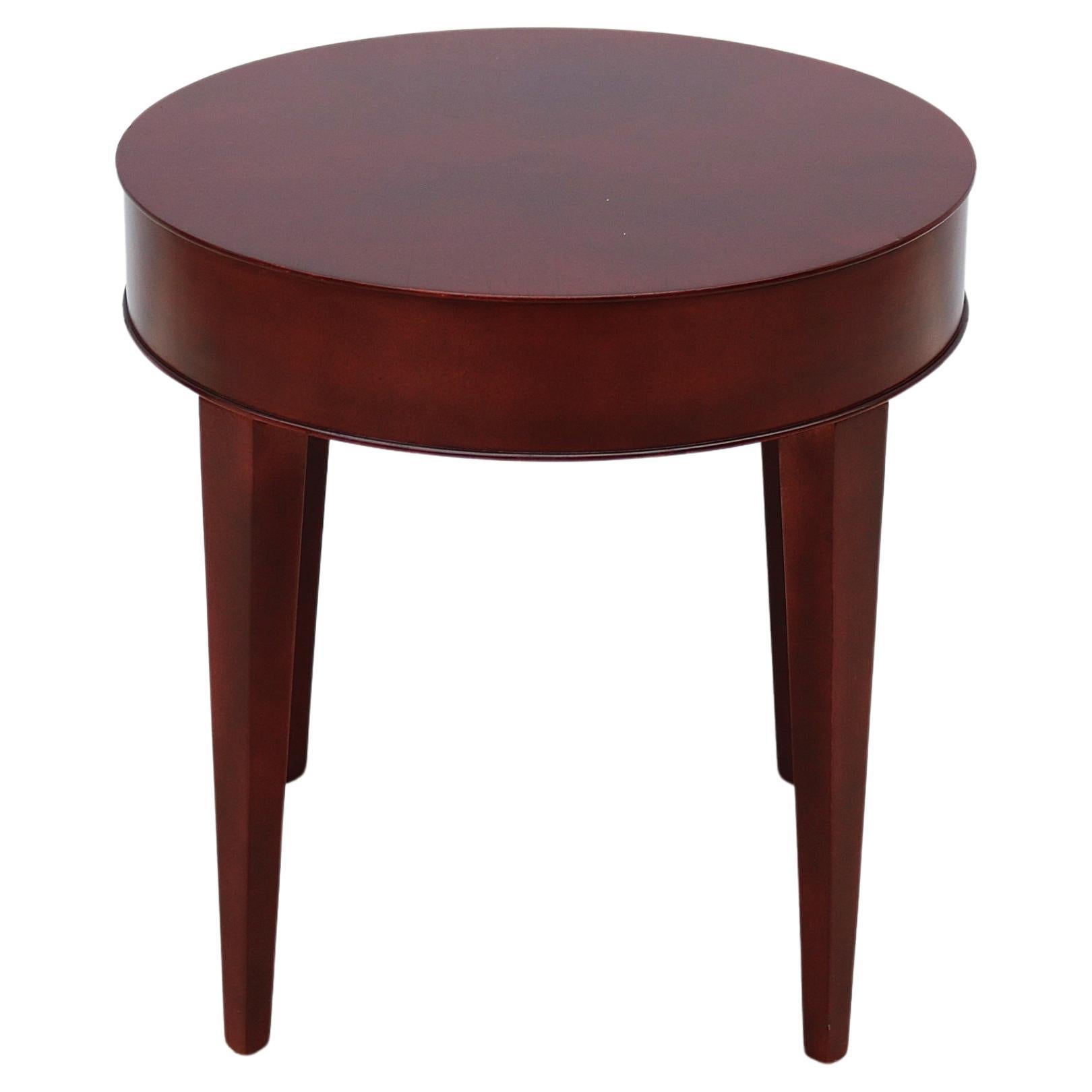 Zeitgenössische Bernhardt Design Etage 21" Runde Ahorn Wood Occasional Beistelltisch im Angebot