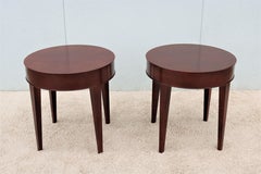 Contemporary Bernhardt Design Etage Round Maple Occasional Side Tables, a Pair